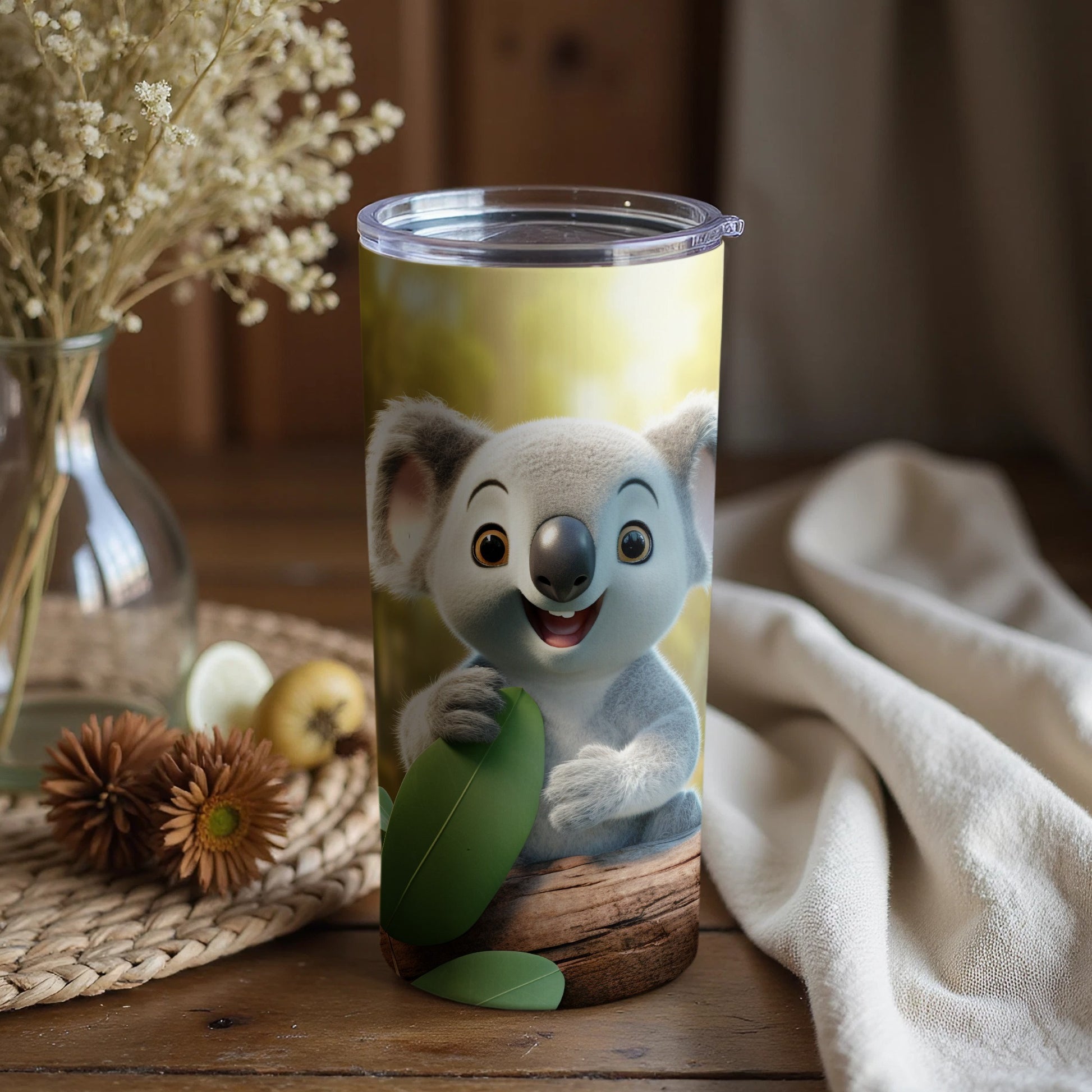 Cute Smiling Koala Design Insulated Tumbler Product
