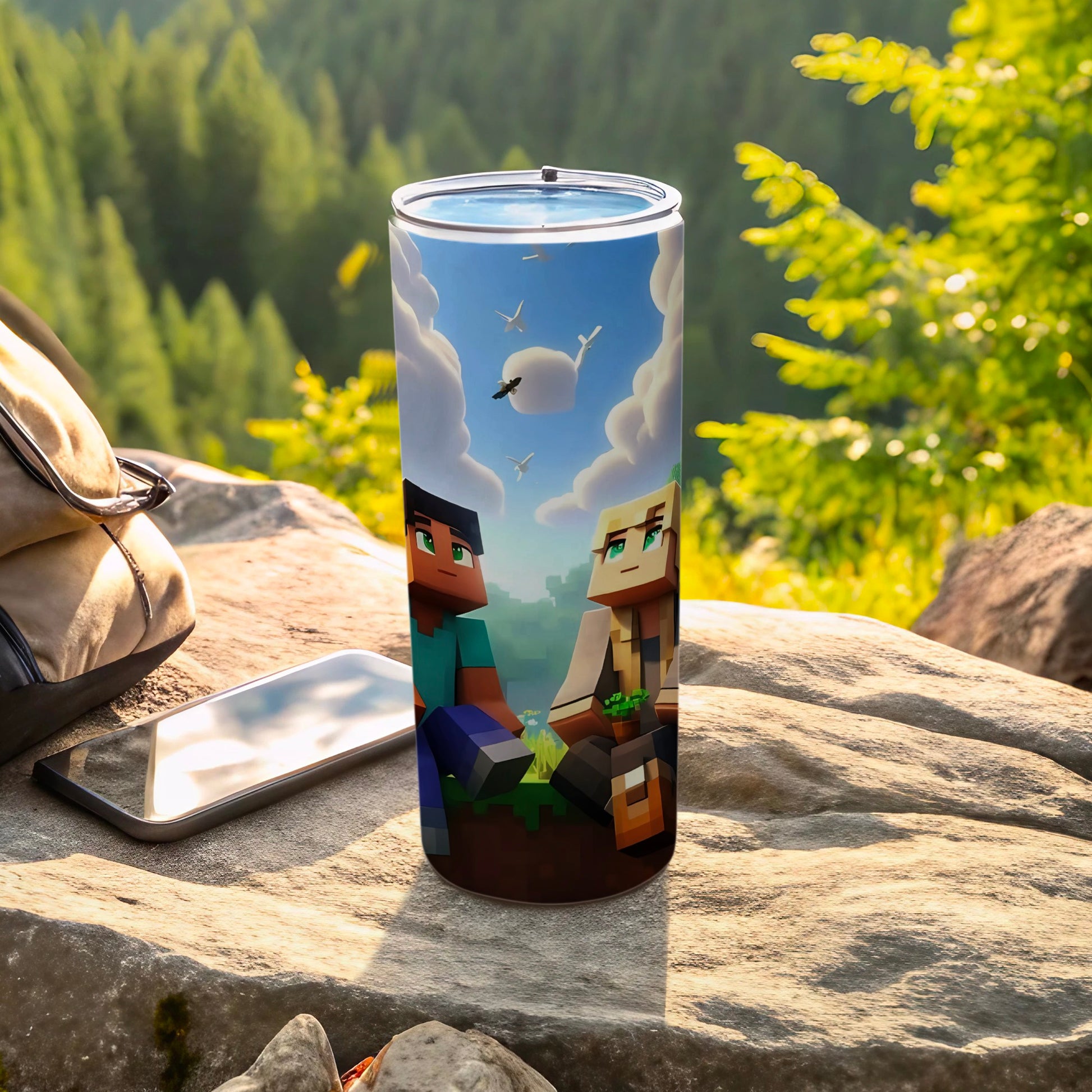 Minecraft Outdoor Scenery Characters Travel Tumbler