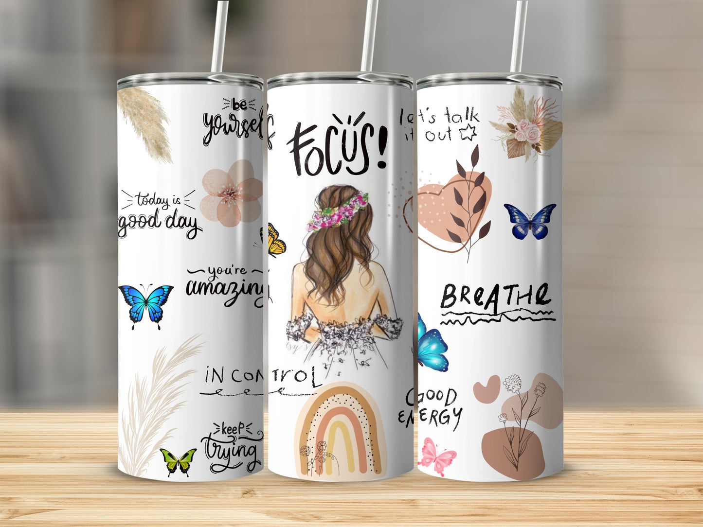 Motivational Quotes and Illustrations Tumbler Cup