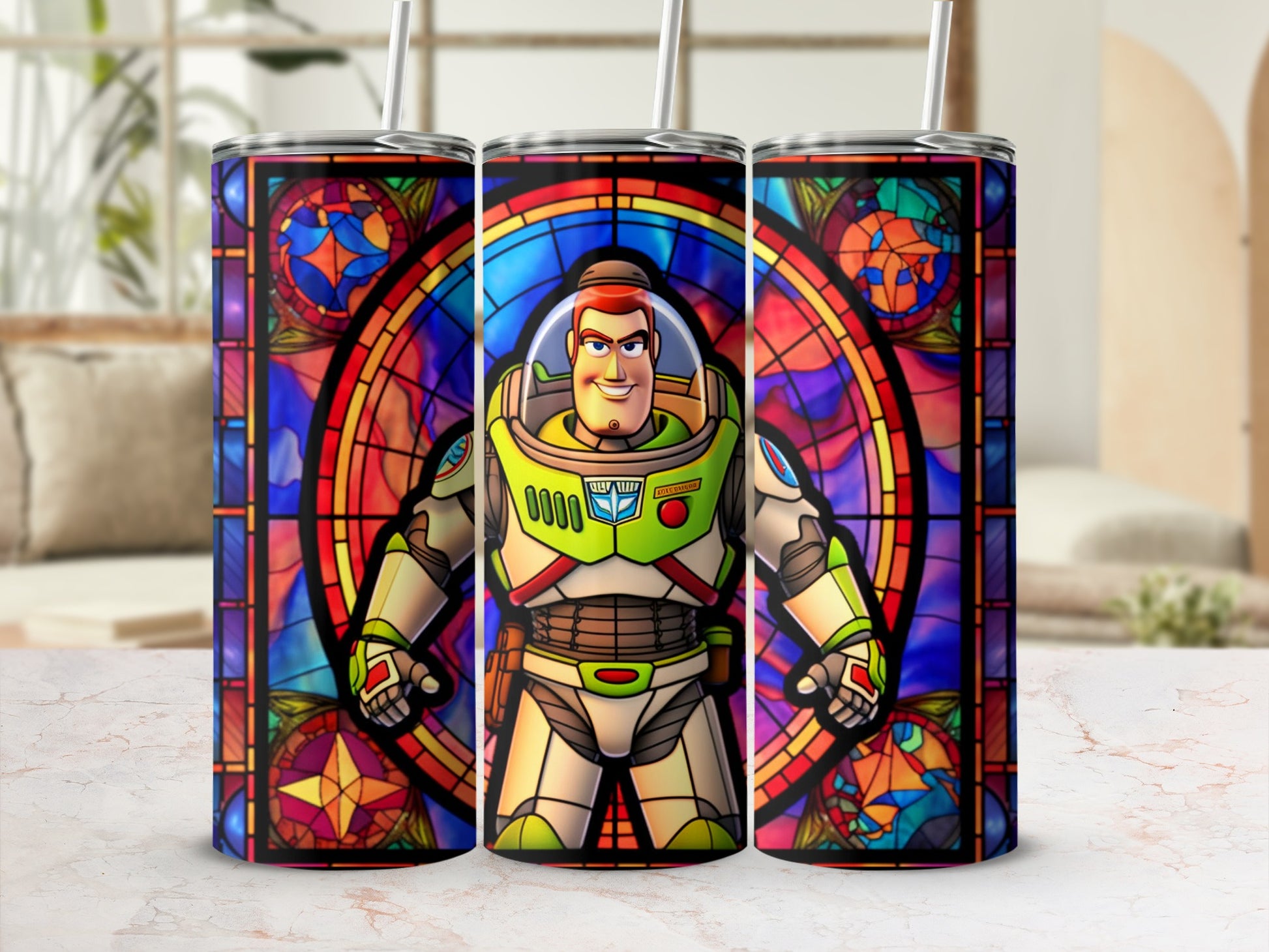 Buzz Lightyear Stained Glass Design Tumbler Product