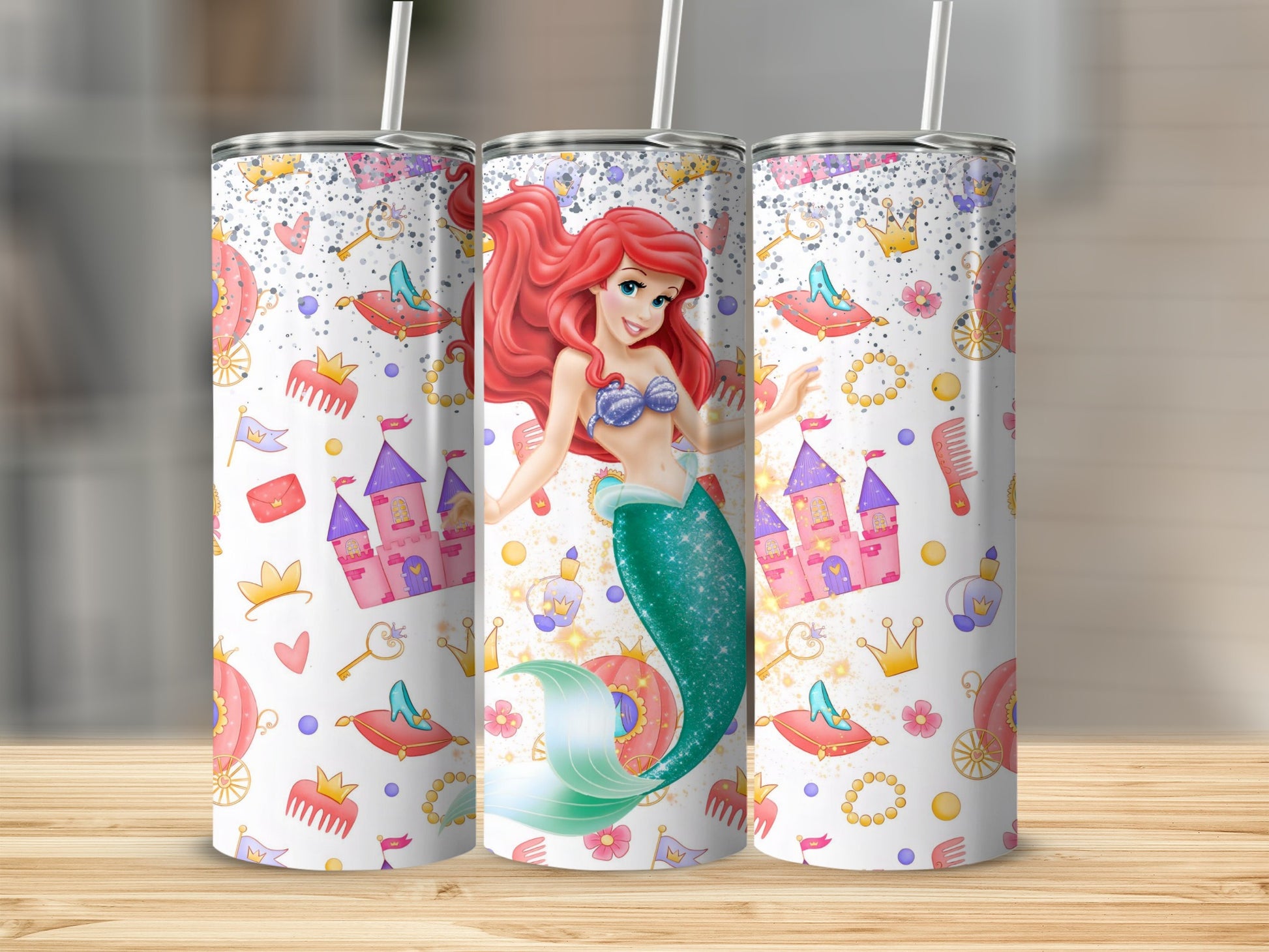 Mermaid Princess Tumbler for Kids and Adults Drinkware