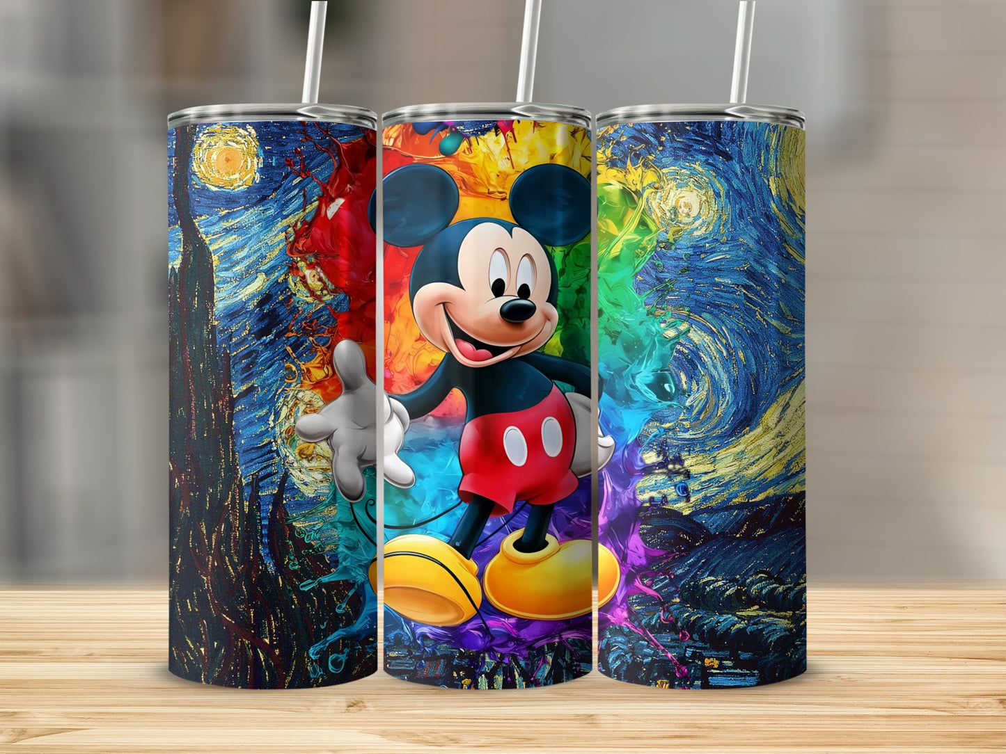 Colorful Mickey Mouse Design Stainless Steel Tumbler