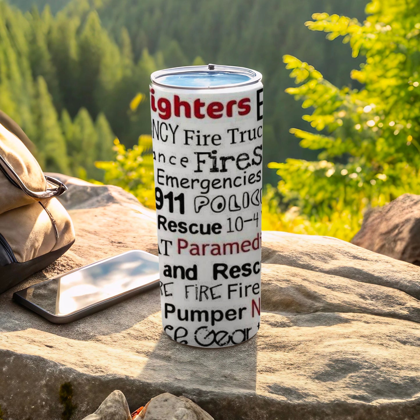Emergency Services Words Design Tumbler