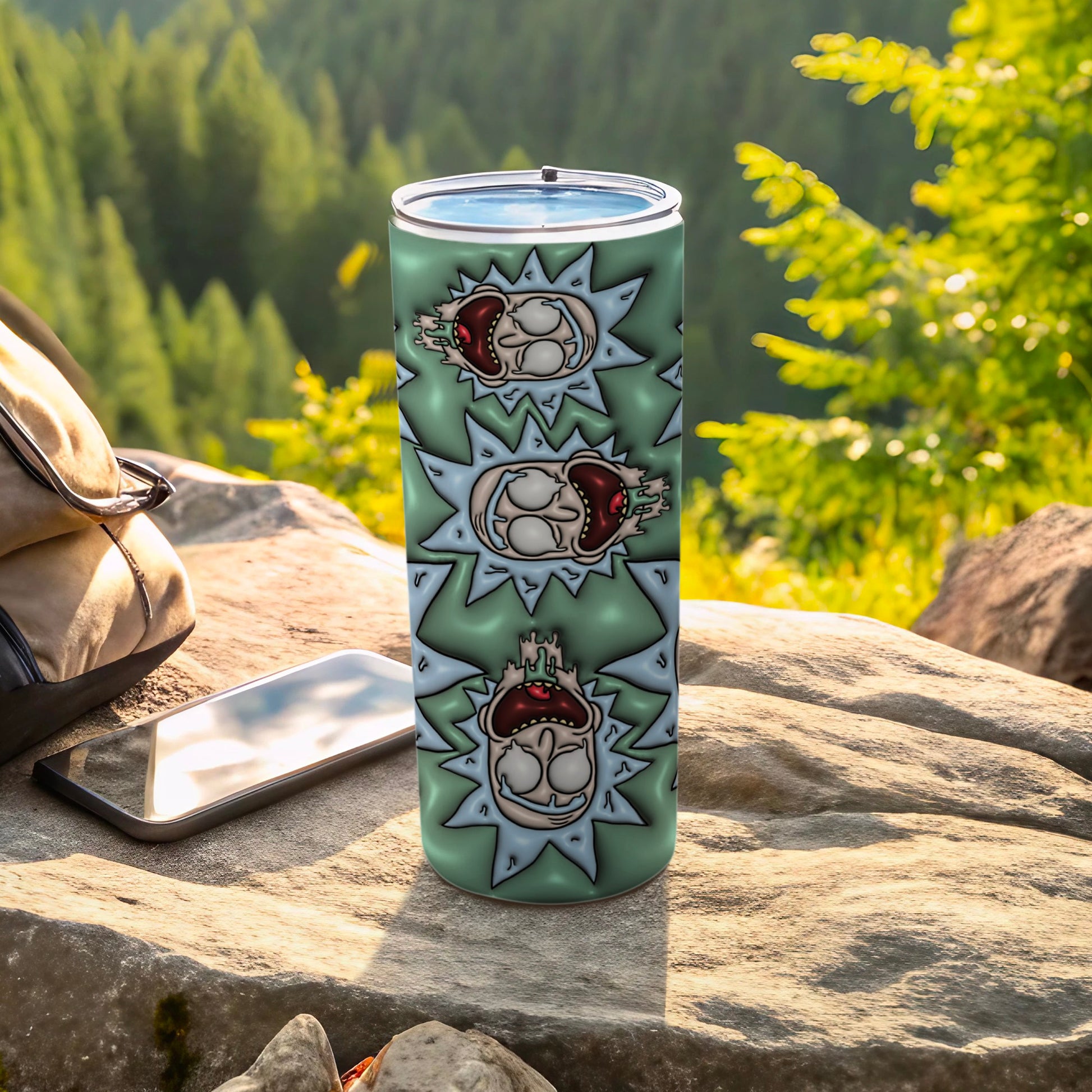 Rick and Morty Cartoon Print Tumbler for Travel