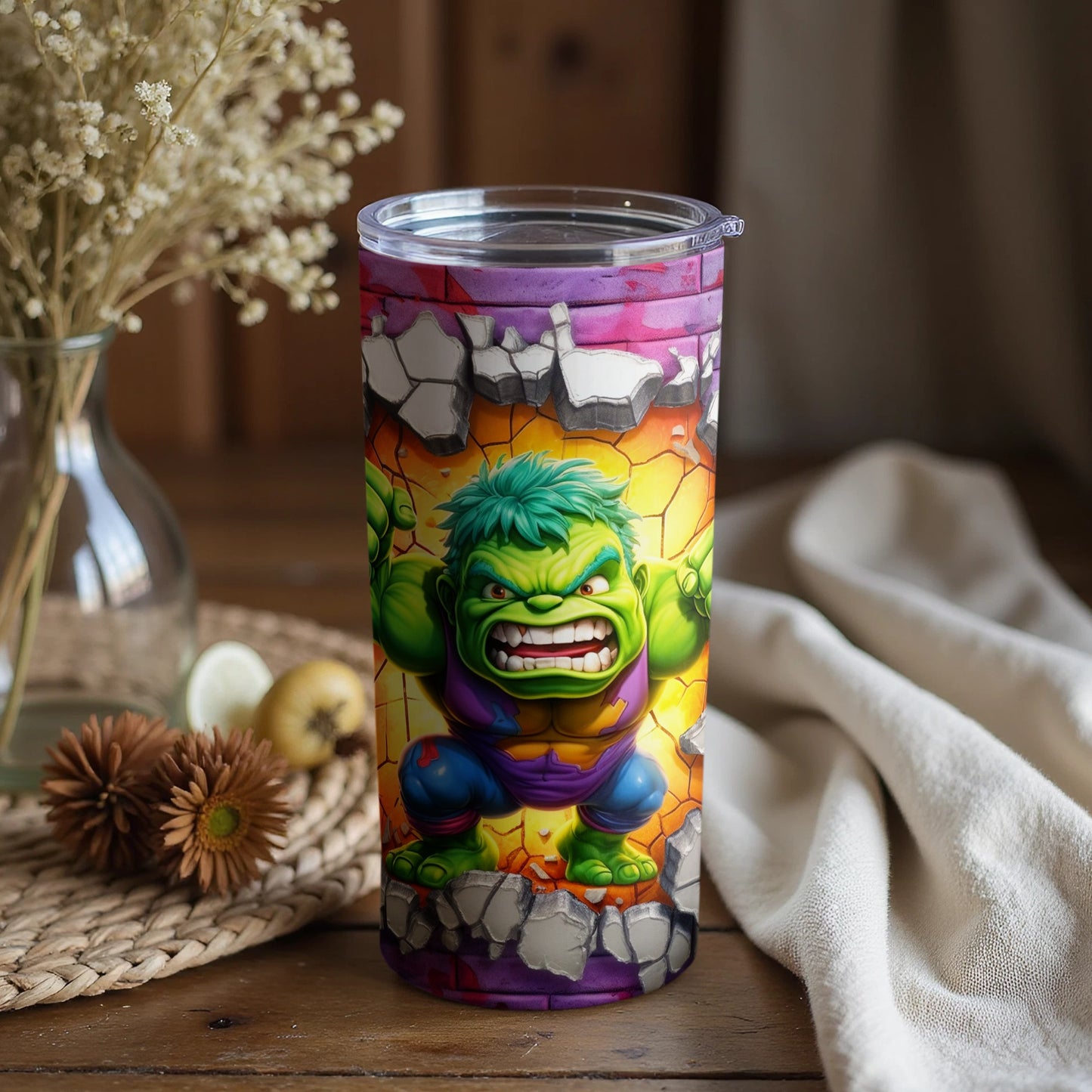Colorful Hulk Tumbler Perfect for Fans and Collectors
