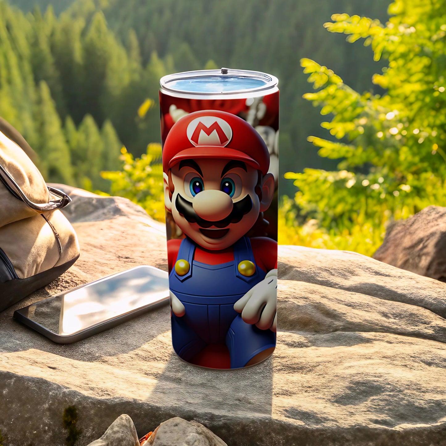 Colorful Mario Character Design Travel Tumbler Cup