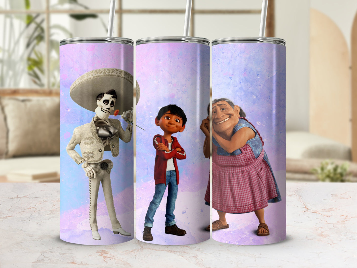 Colorful Animated Characters Themed Tumbler Flask