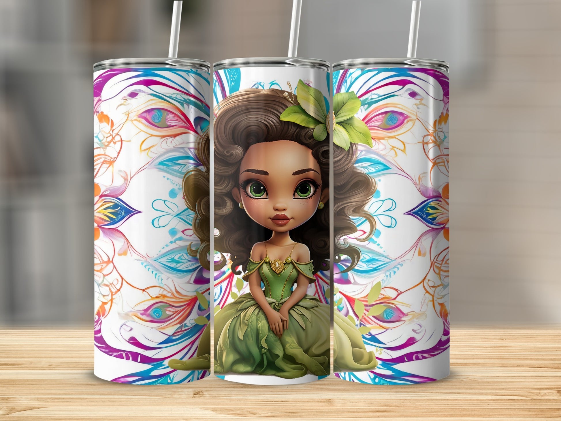 Vibrant Fairy Princess Design Tall Insulated Tumbler