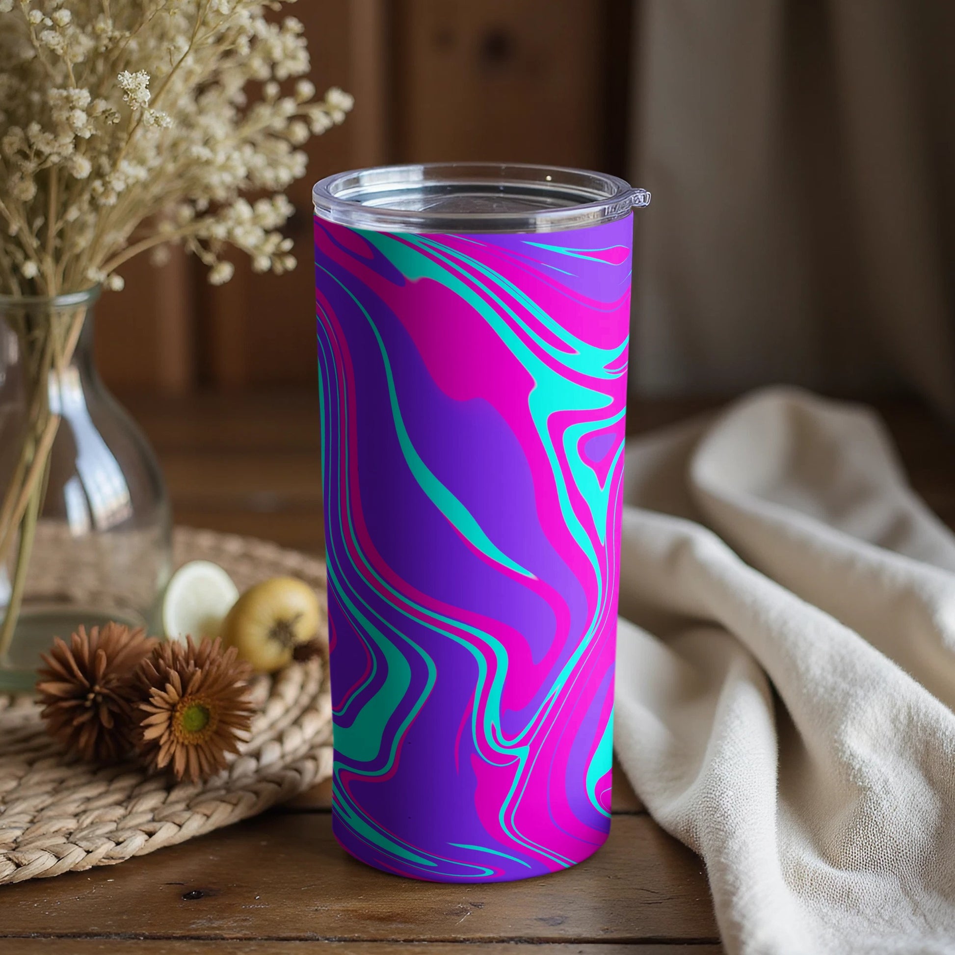 Vibrant Abstract Multicolor Swirl Tumbler product
