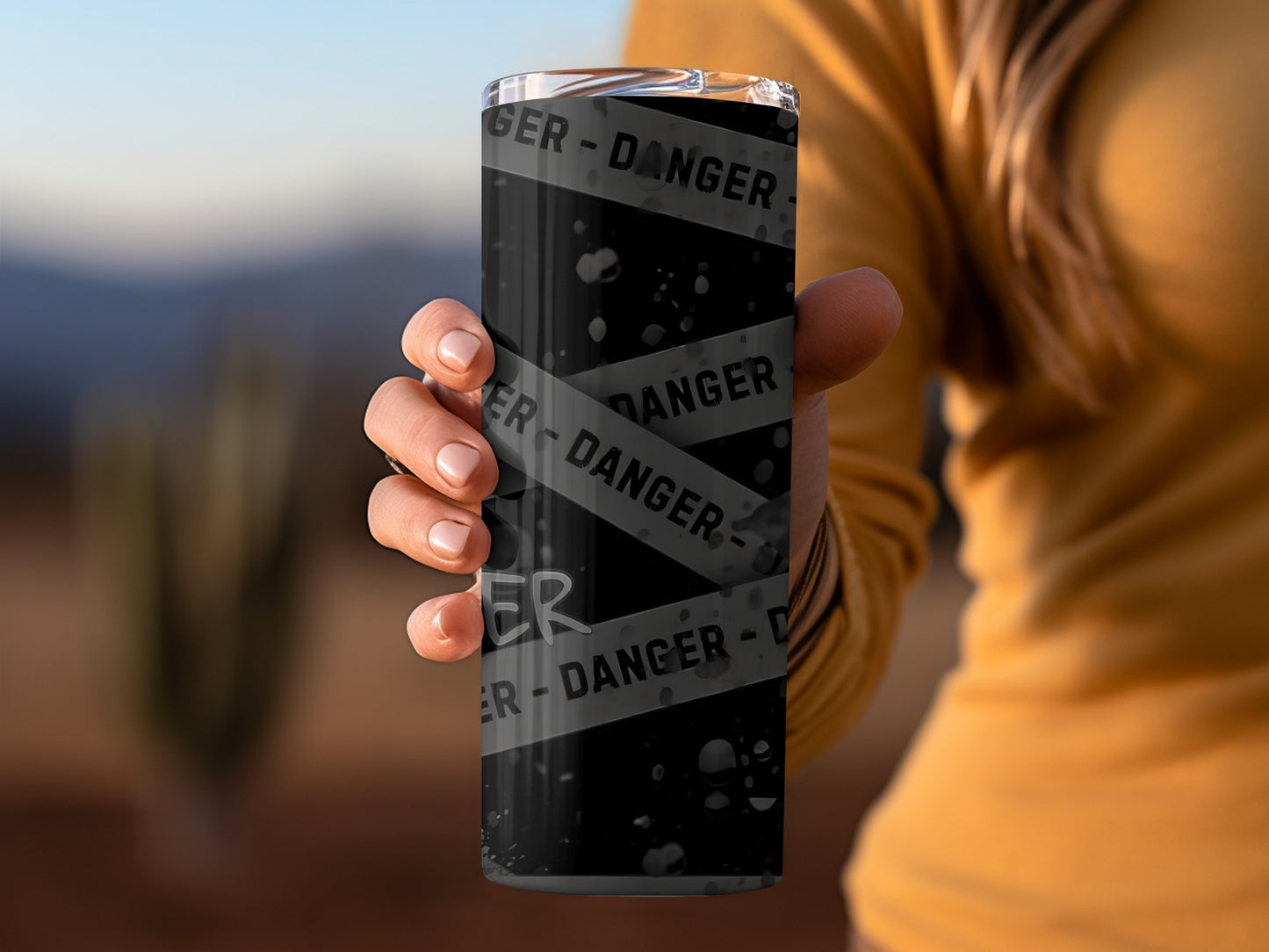 Danger Warning Design Insulated Tumbler Cup