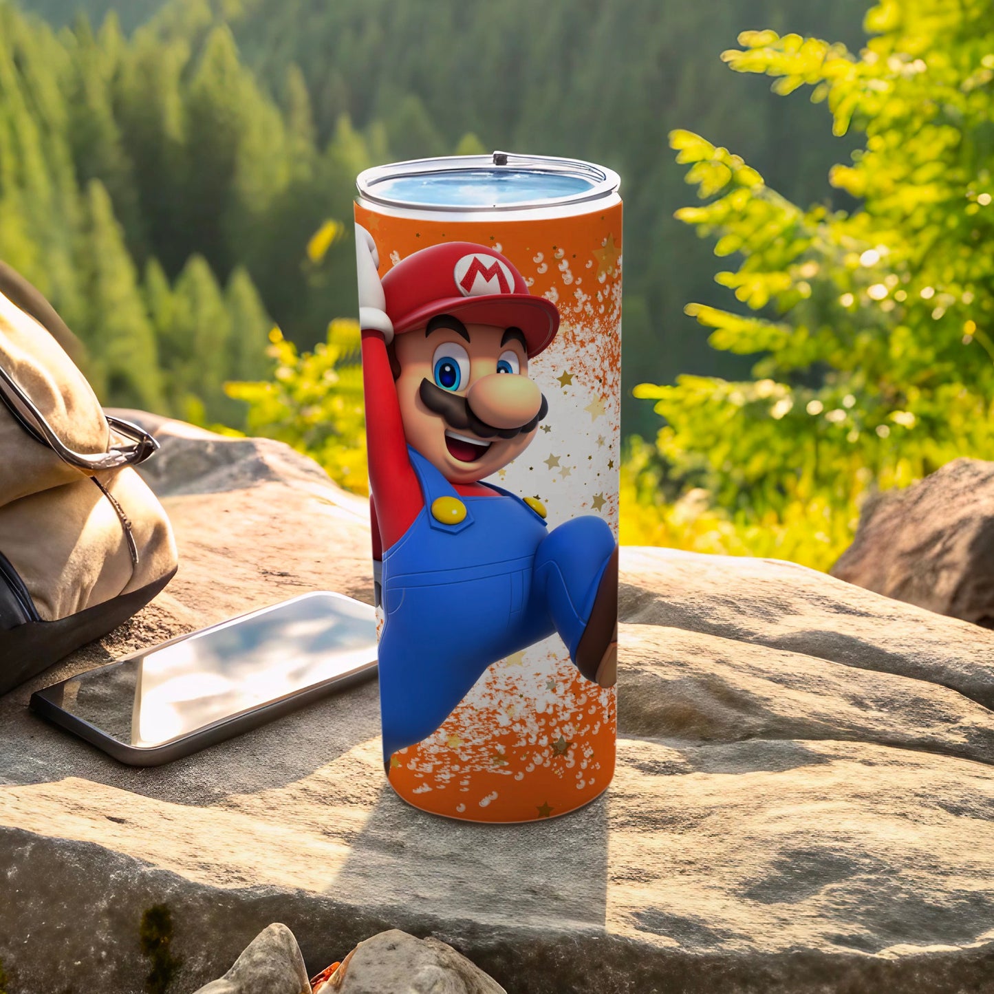 Vibrant Jumping Character Travel Mug with Secure Lid