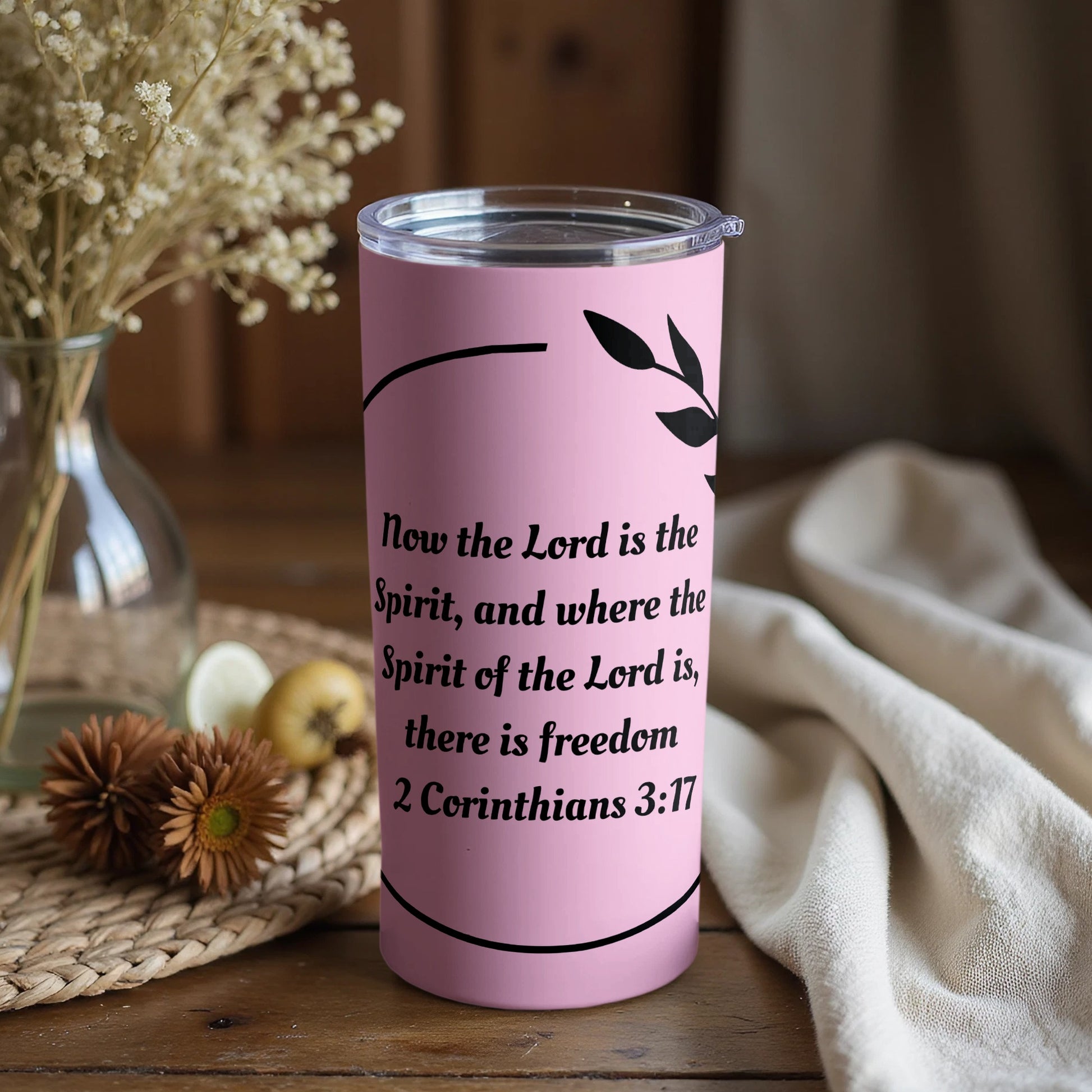 Inspirational 2 Corinthians 3 17 Quote Tumbler Cup