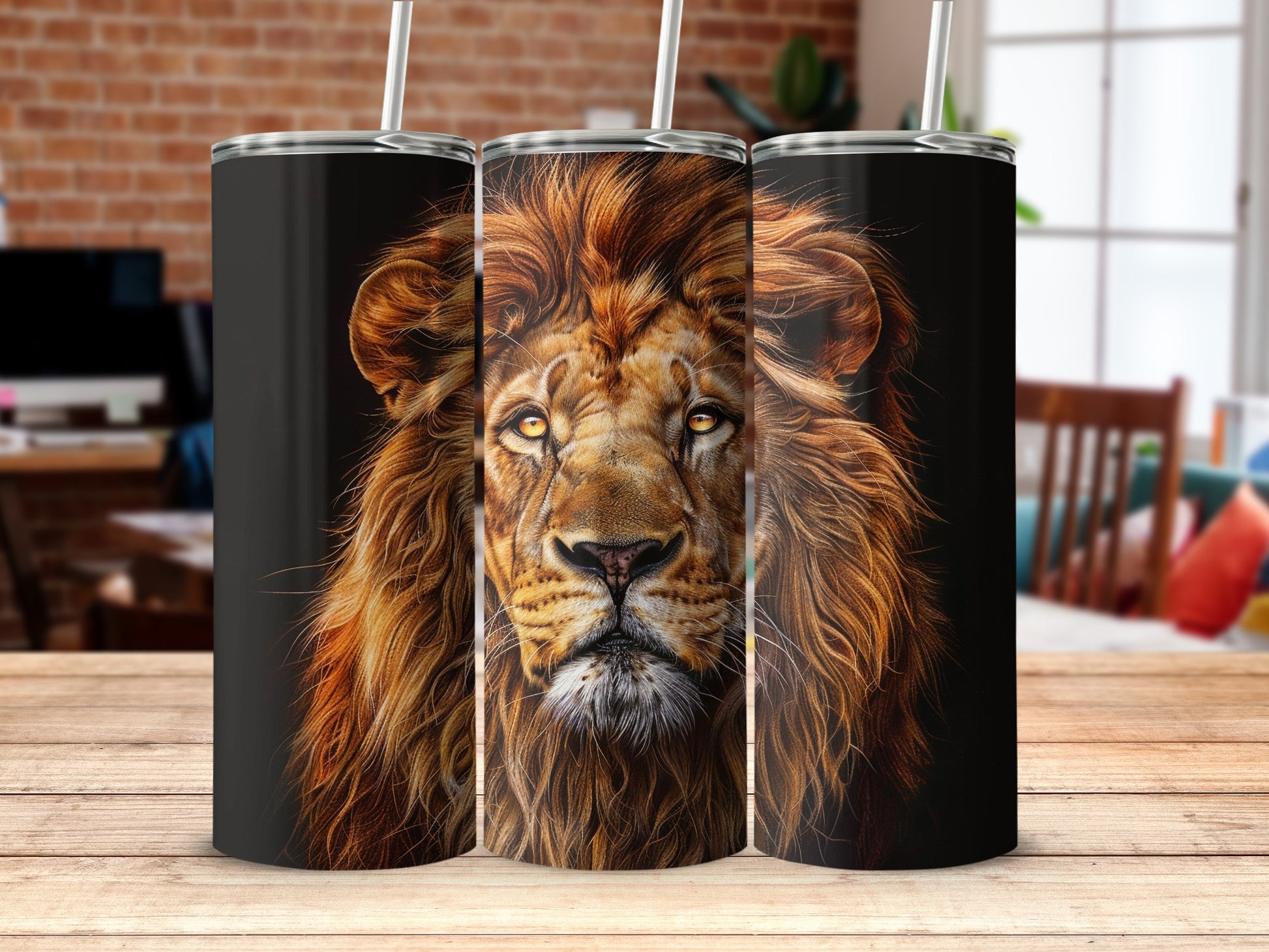 Majestic Regal Lion Face Golden Eyes Tumbler product type