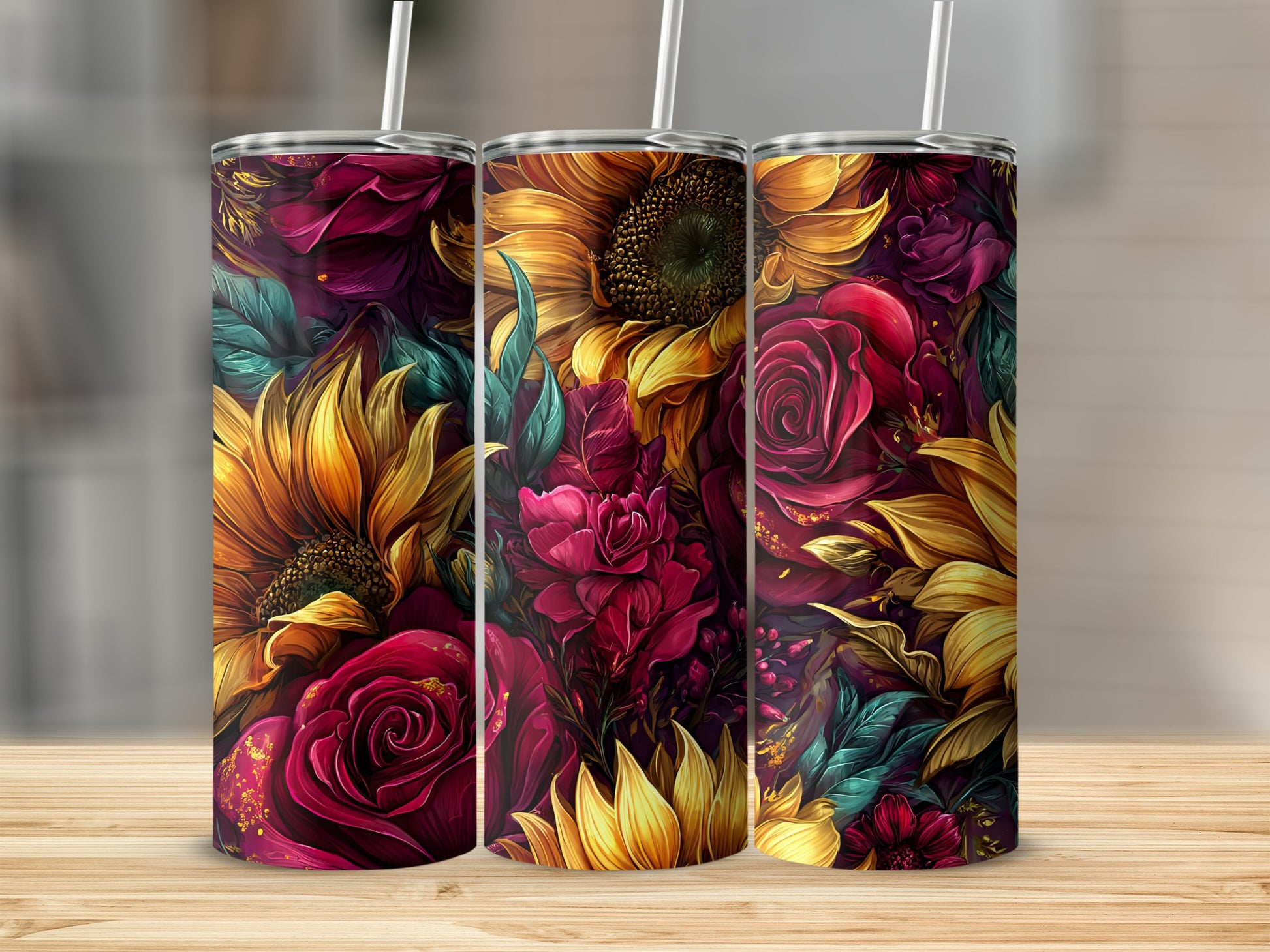 Vibrant Floral Design Stainless Steel Tumbler product