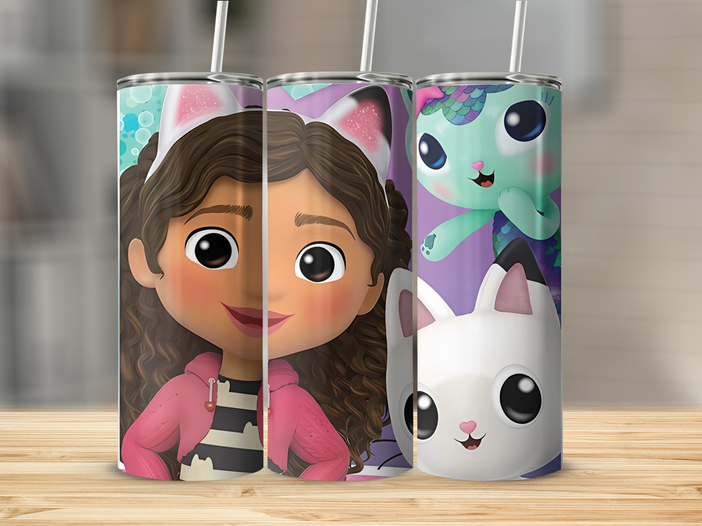 Cute Cartoon Characters on Colorful Tumbler Product