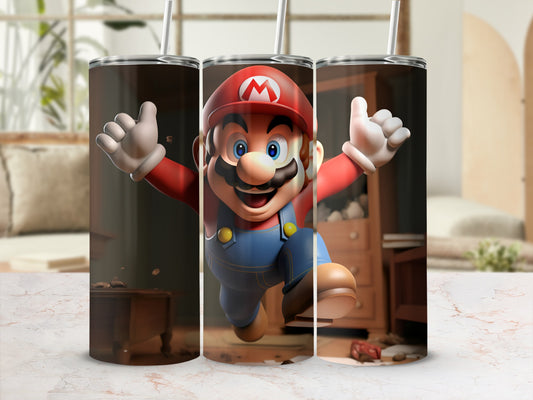Vibrant Mario Character Stainless Steel Tumbler Cups