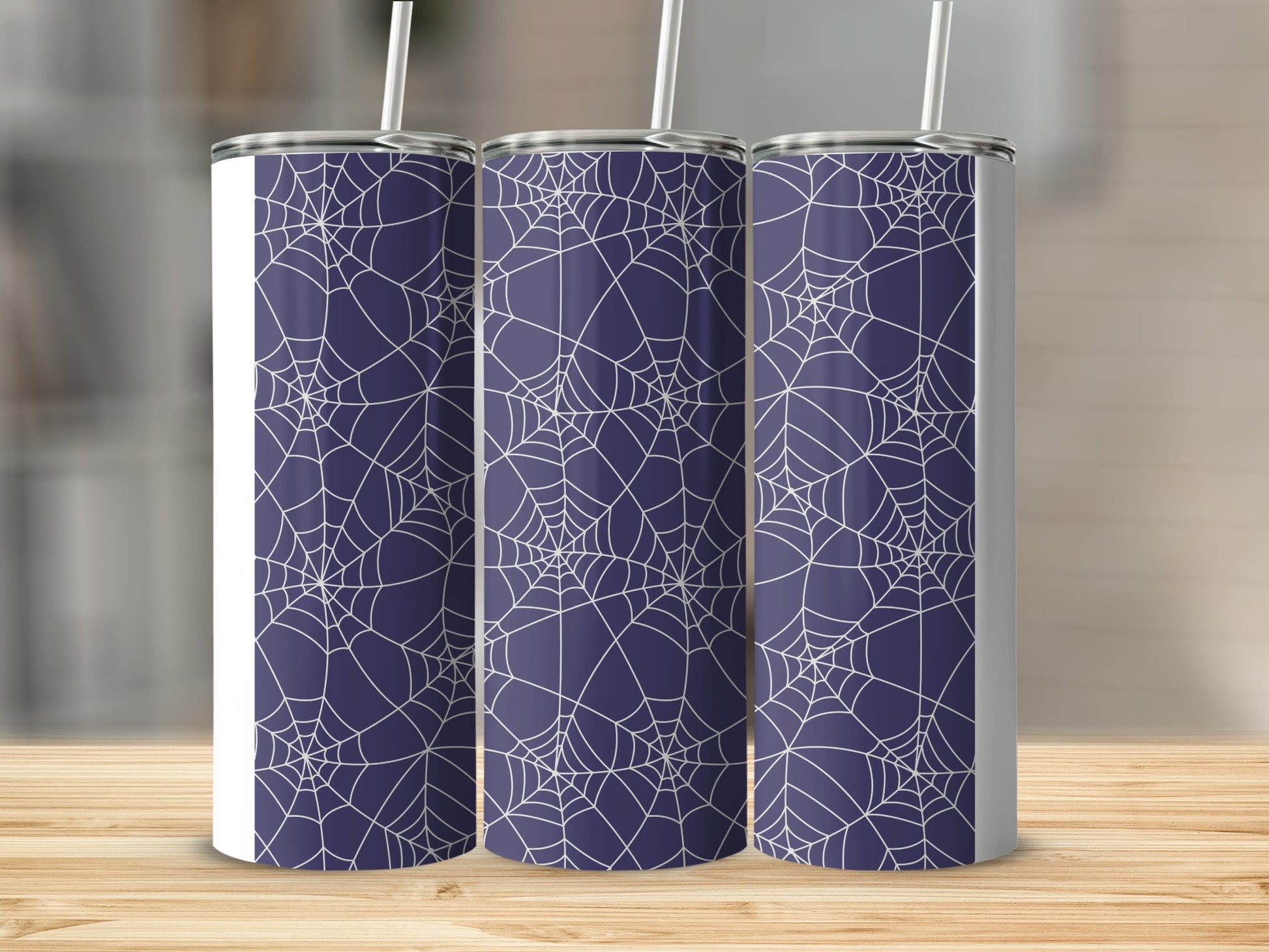 Dark Blue Spider Web Design Skinny Tumbler product type