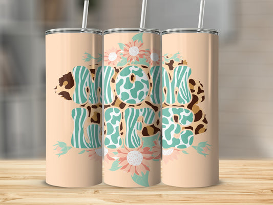 Floral Animal Print Mom Life Tumbler Product