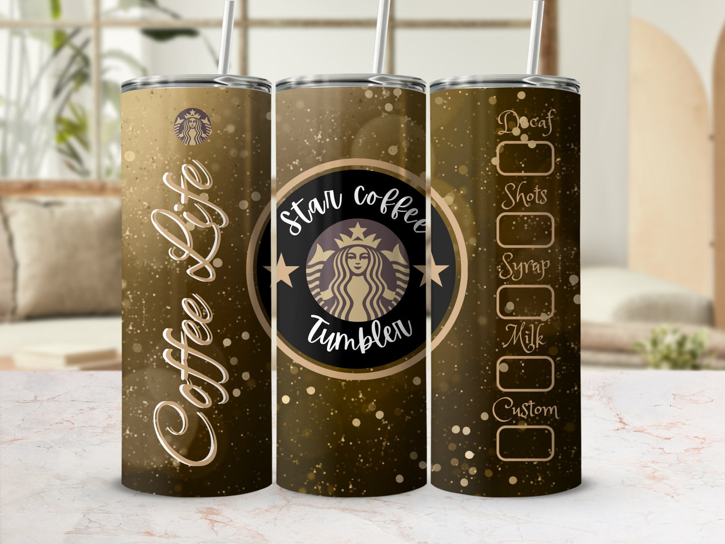 Star Coffee Life Customizable Tumbler Cup for Drinks