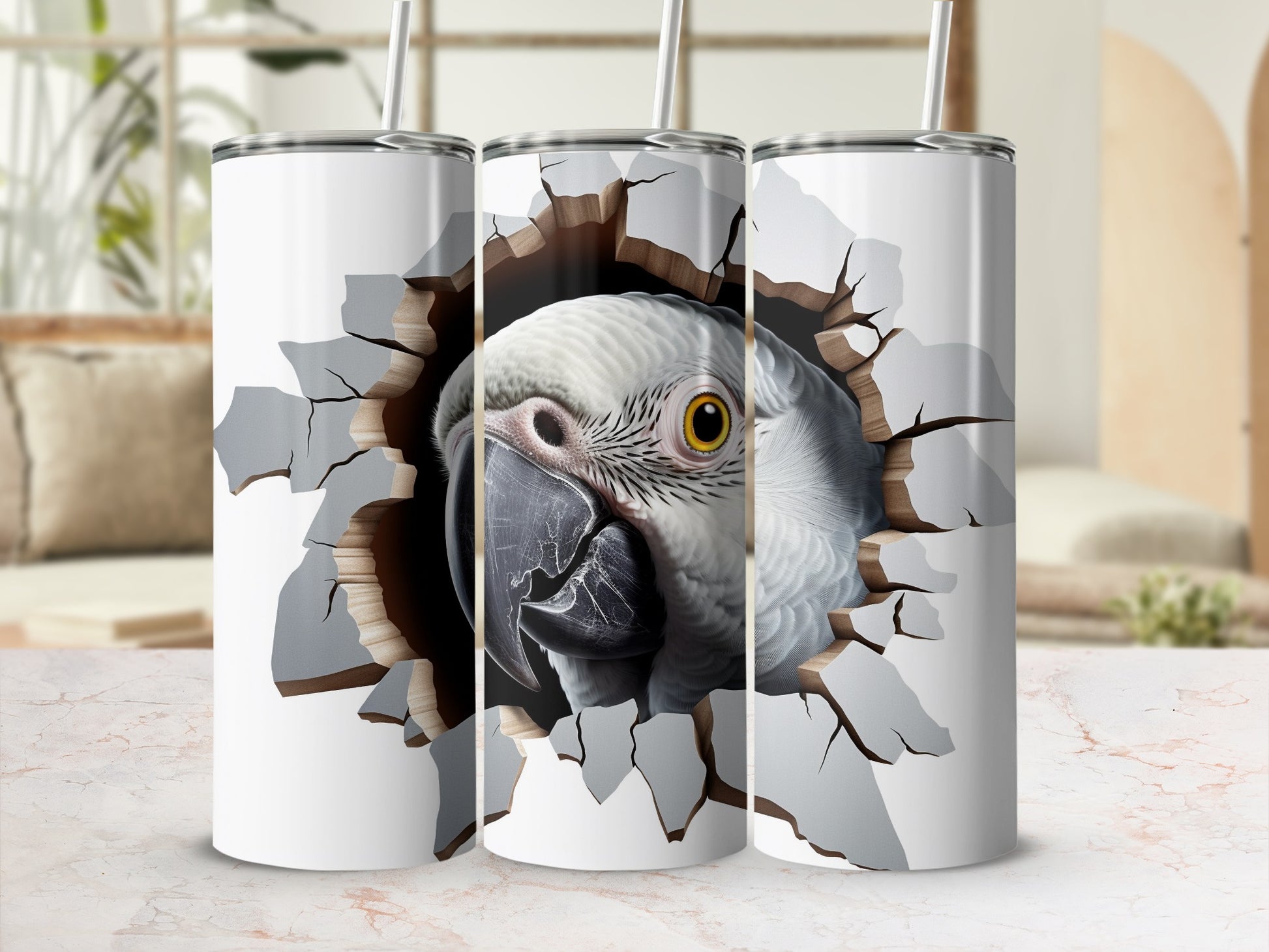 African Grey Parrot Emerging Cracked Wall Tumbler product type
African Grey Parrot
Parrot Tumbler
Bird Design
Cracked Wall Art
Emerging Parrot
Unique Drinkware
Animal Lover Gift
Pet Bird Present
Avian Design
Tumbler Cup
Travel Mug
Insulated Tumbler
Custom Tumbler
Parrot Head
Exotic Bird
Nature Inspired
Eye Catching
Drink Accessory
Fun Tumbler
Beverage Holder