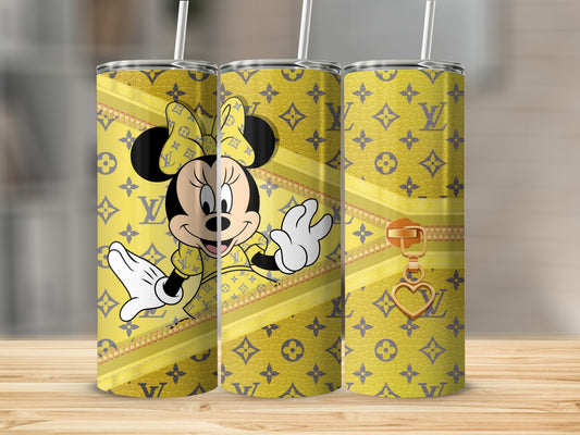 Minnie Mouse and Heart Zip Yellow Tumbler