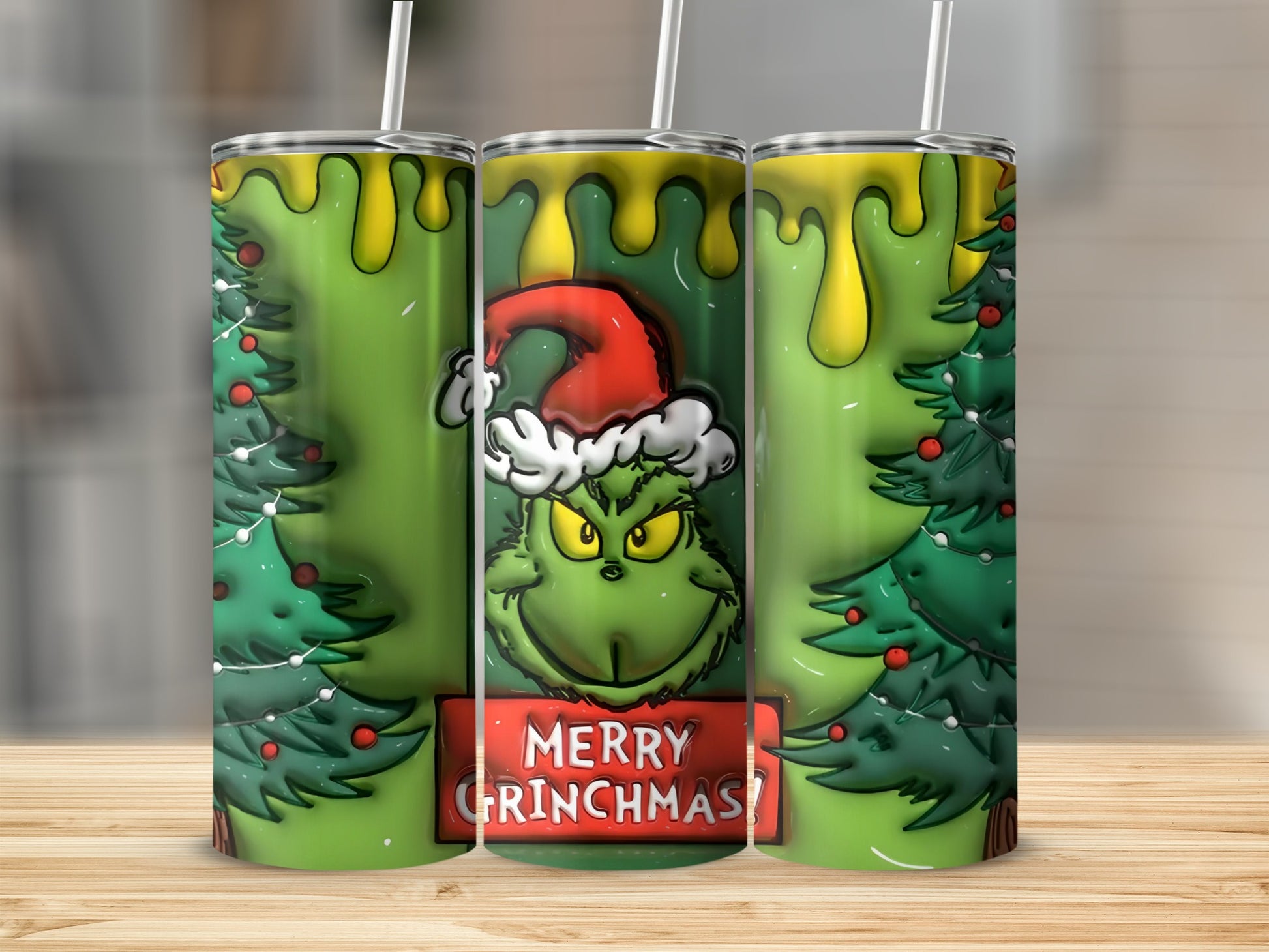 Merry Grinchmas Christmas Themed Tumbler Cup