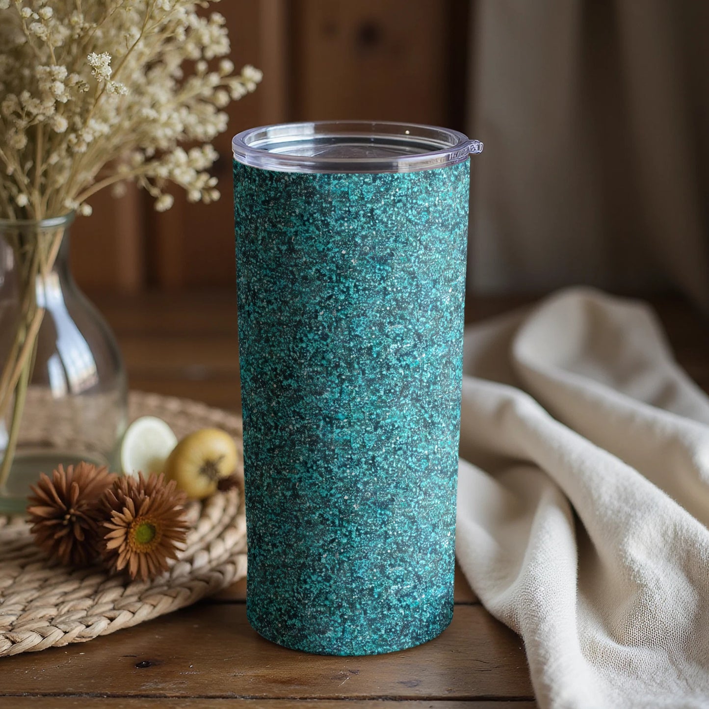 Unique Green Sparkle Design Insulated Tumbler