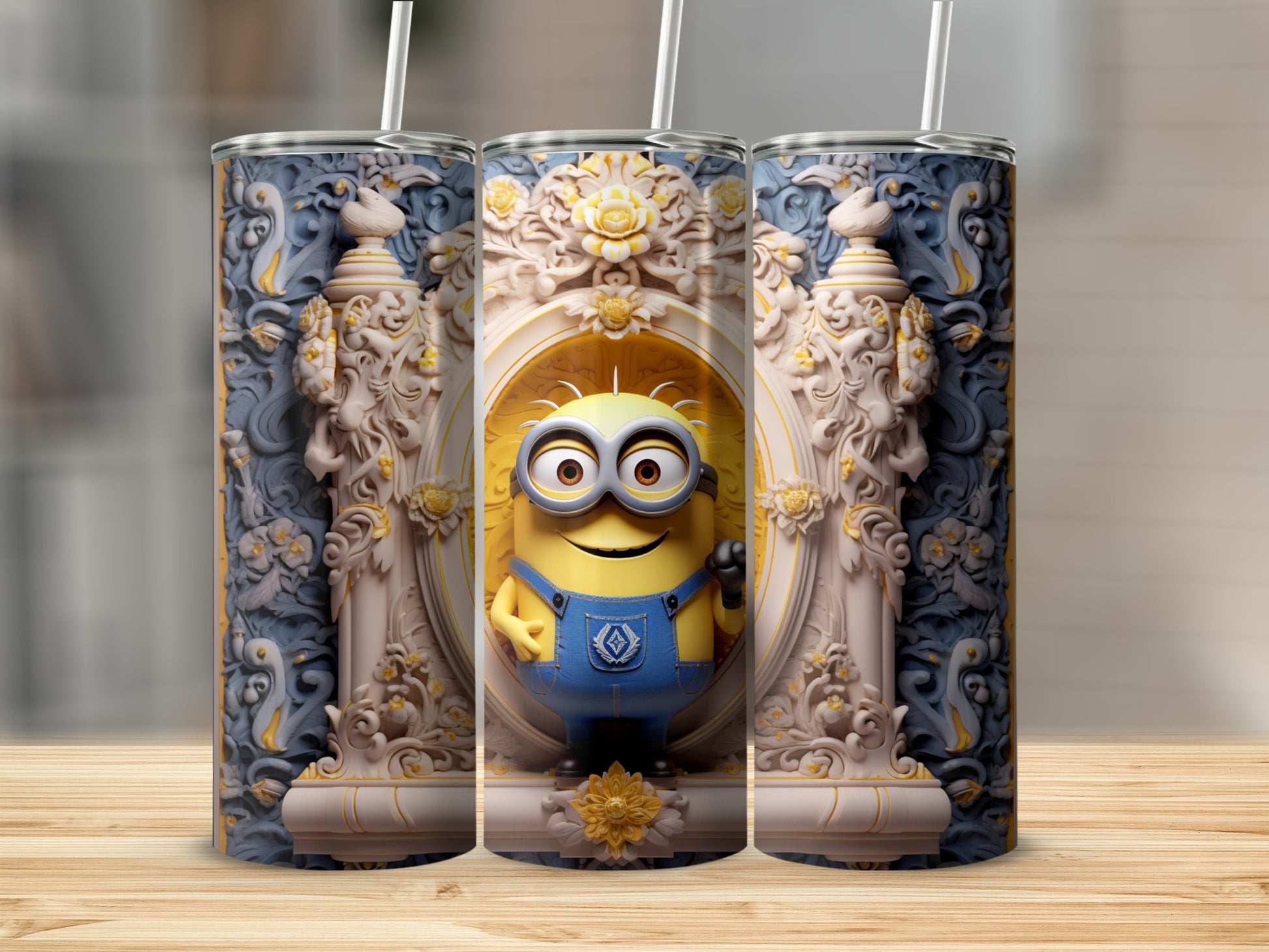 Cute Decorative Tumbler with Cartoon Character Design