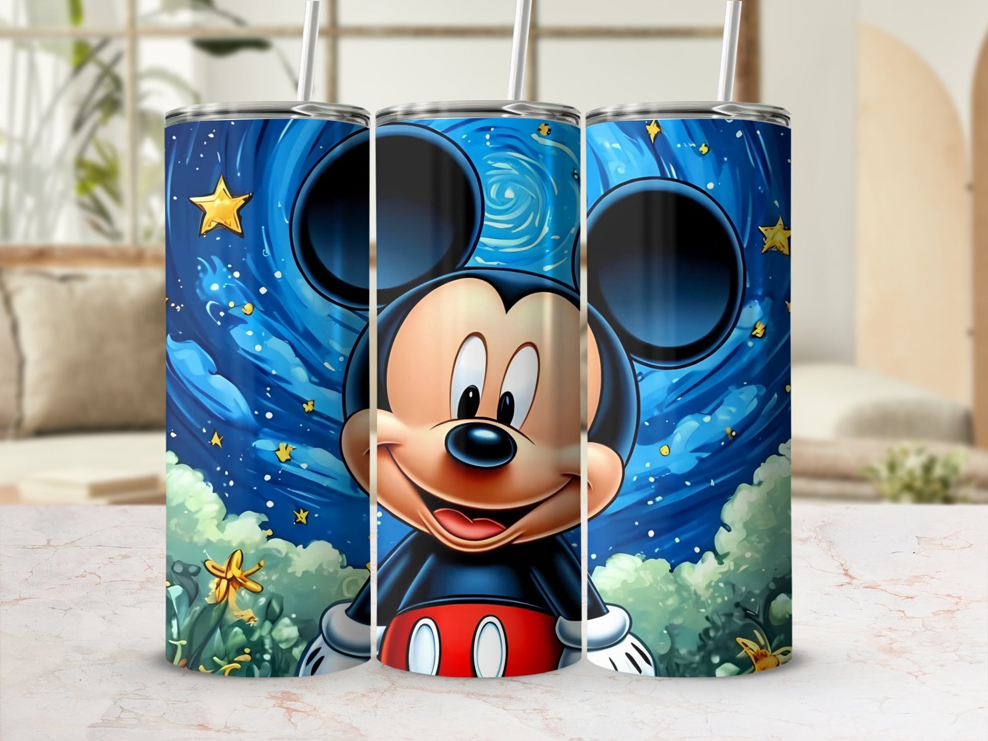 Mickey Mouse Starry Night Design Tumbler Cup