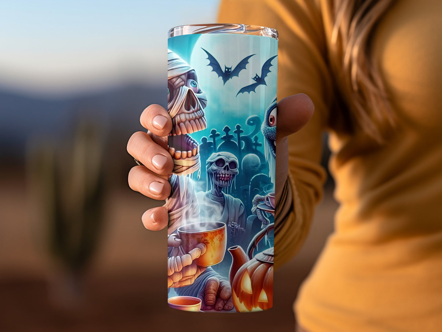Spooky Halloween-themed Tumbler for Festive Drinks