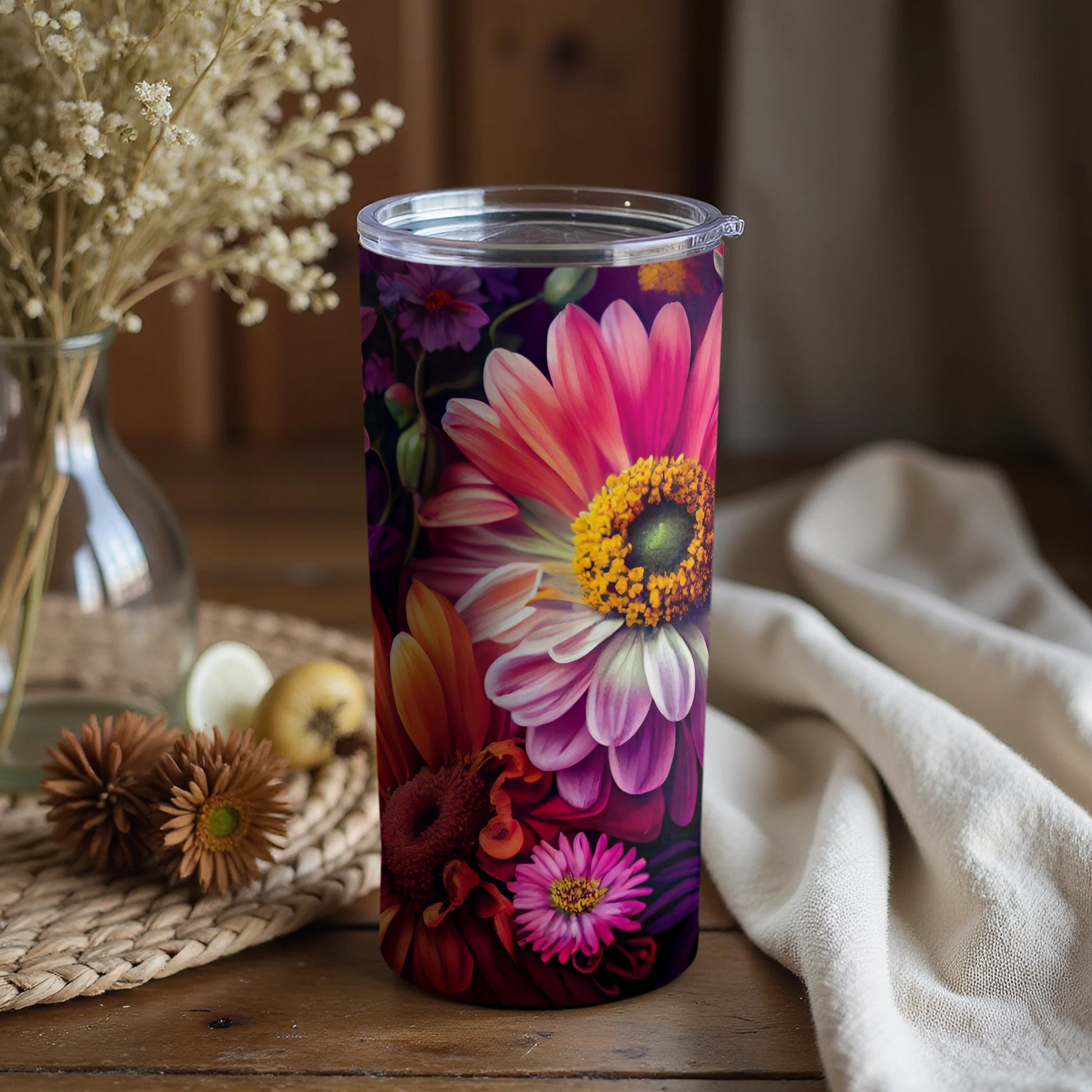 Vibrant Floral Design Tumbler for Everyday Use