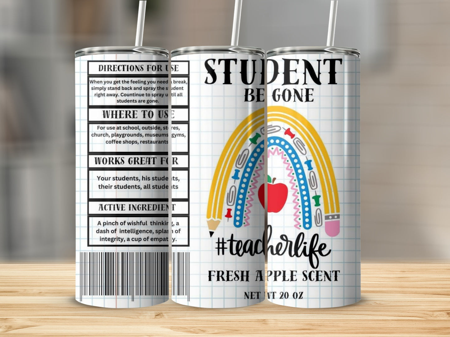 Student Be Gone Teacher Life Apple Scent Design Tumblers