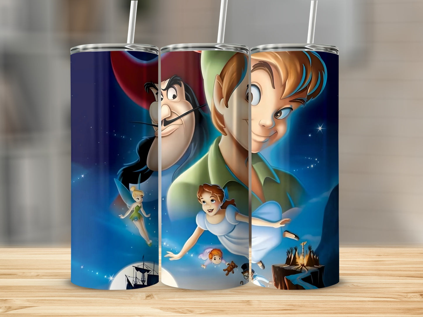 Peter Pan and Captain Hook Themed Tumbler Set