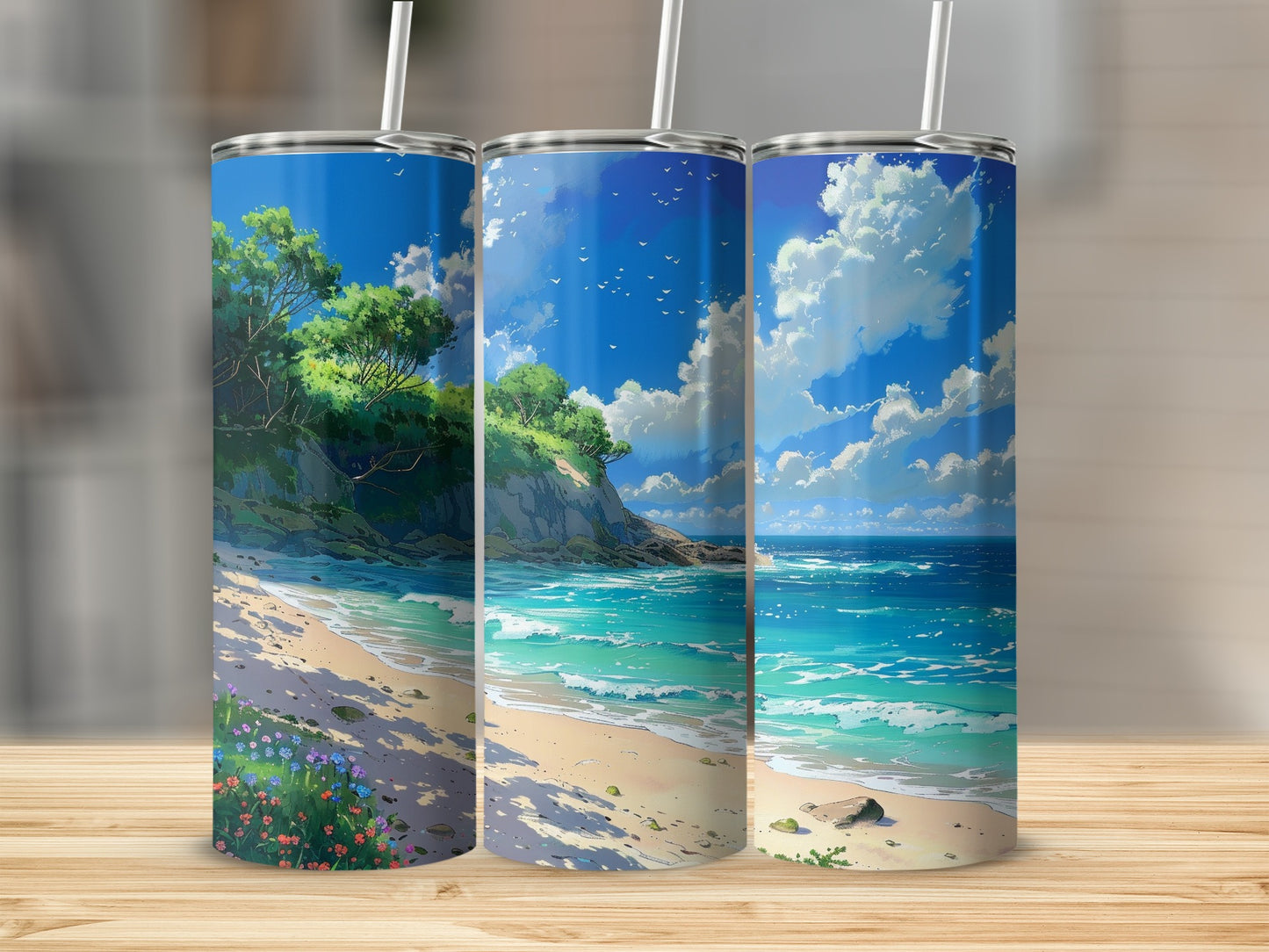 Vibrant Beach Scene Sunny Ocean Waves Blue Sky Clouds product type
Beach Ocean Coastal Tropical Landscape Nature Seascape Summer Vacation Sunny Waves Sand Sky Clouds Trees Cliff Flowers Vibrant Serene Outdoors Aesthetic