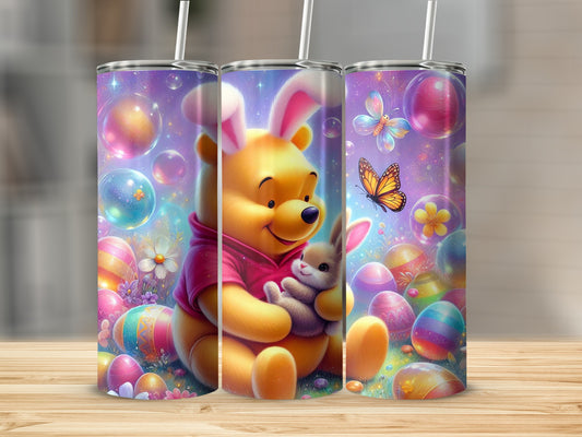 Winnie Pooh Bunny Ears Holding Bunny Easter Eggs Tumbler product type