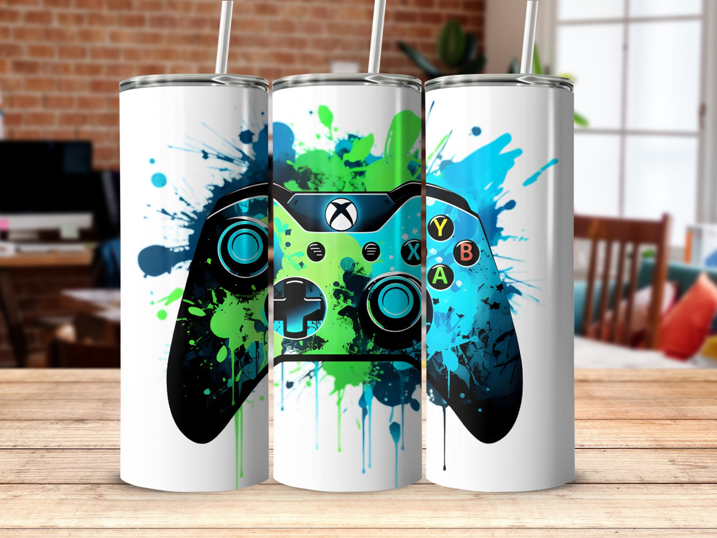 Colorful and Fun Gaming Controller Themed Tumbler