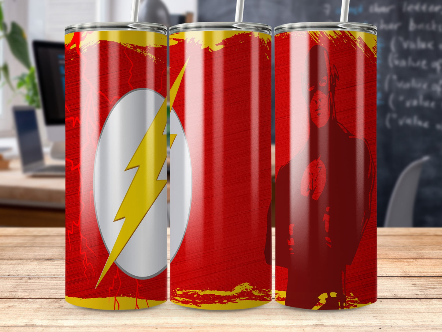 The Flash Speed Force Inspired Red Yellow Design Tumblers