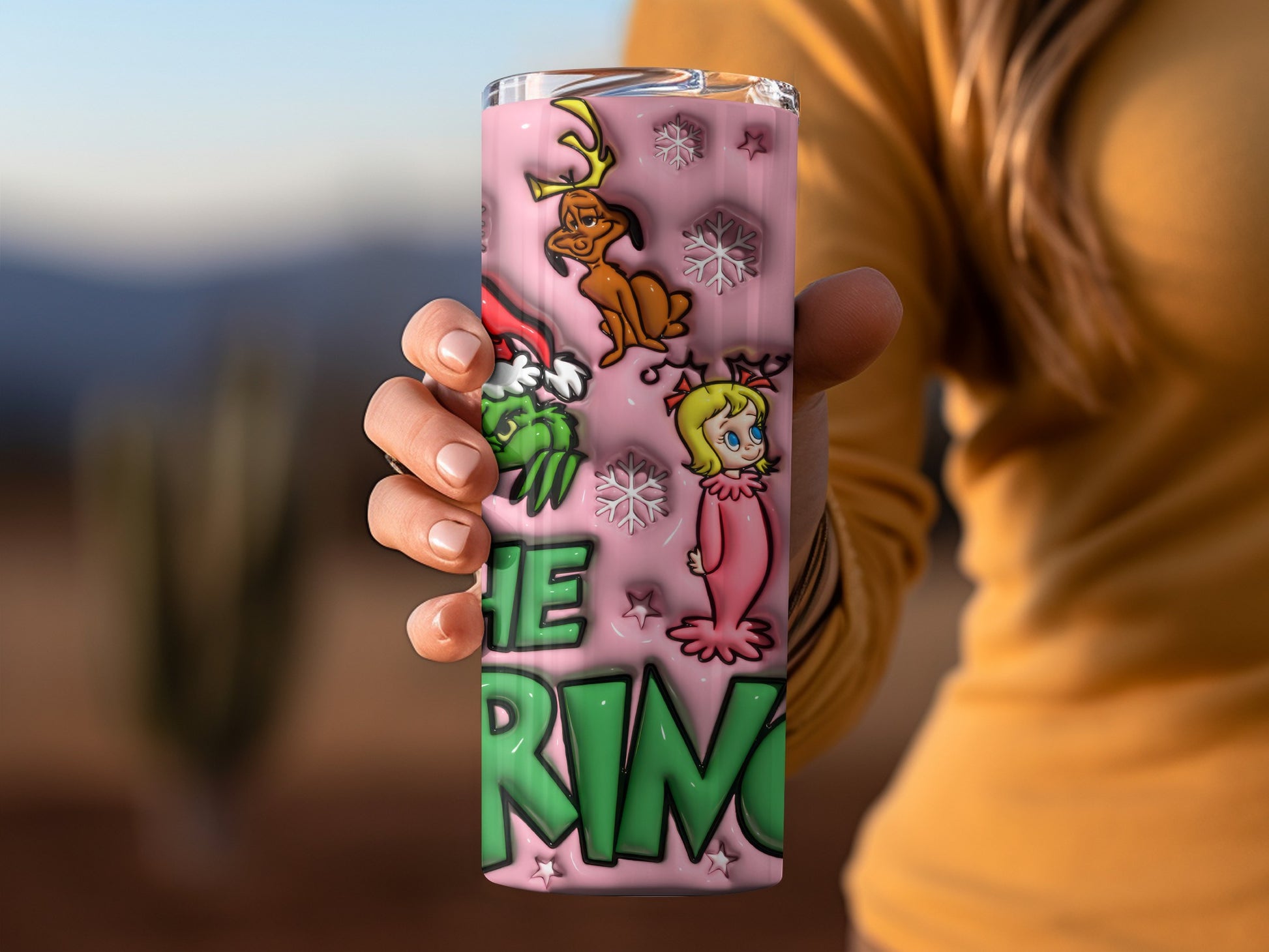 Festive Cartoon Characters The Grinch Tumbler