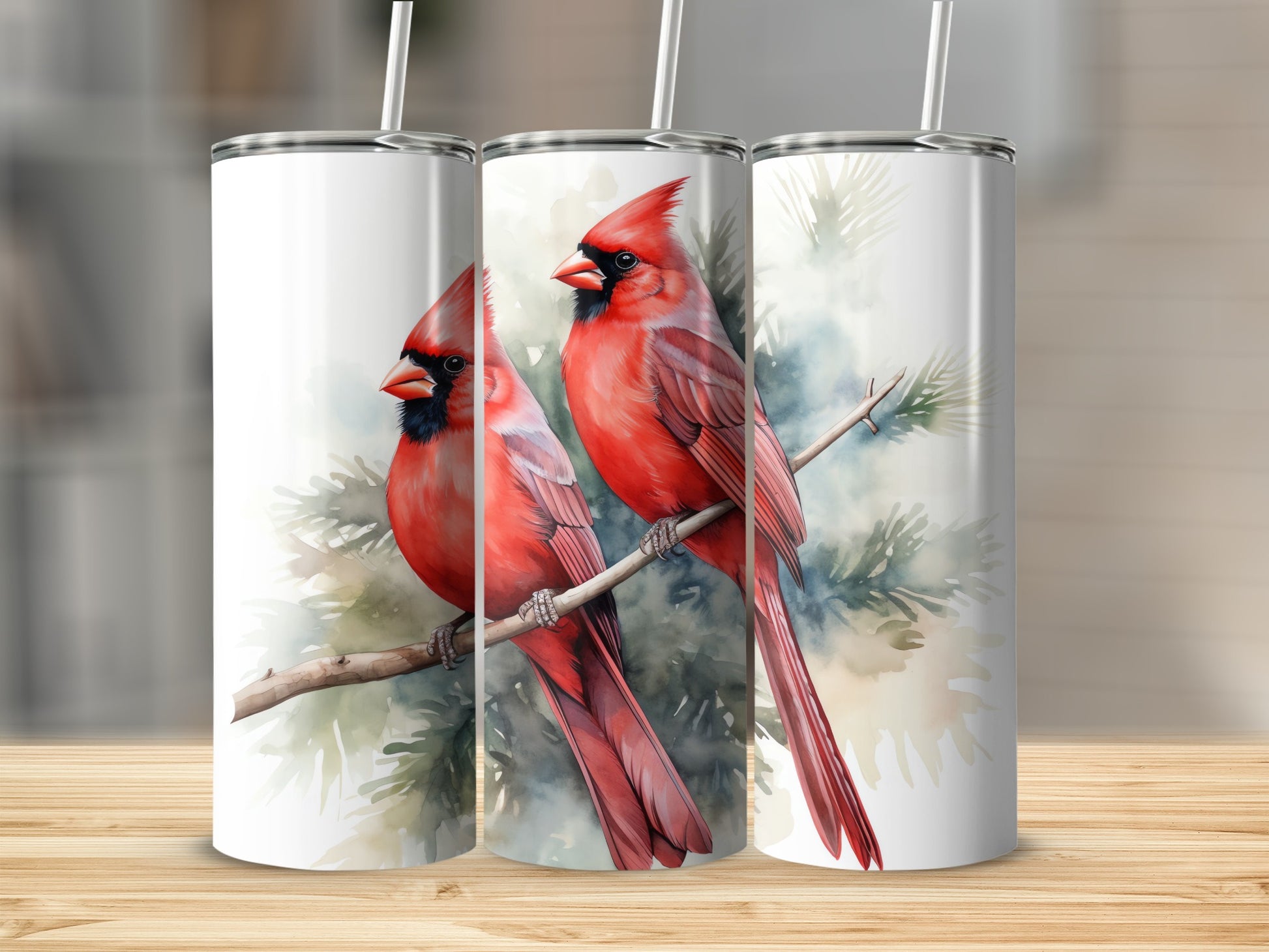 Two Watercolor Red Cardinals Pine Branch product type
Cardinal bird Red cardinal Watercolor art Nature theme Bird illustration Pine branch Wildlife design Animal art Forest scene Winter bird Tumbler art Drinkware design Unique gift Bird lover Artistic tumbler Home accessory Colorful bird Garden bird Woodland art Vibrant design