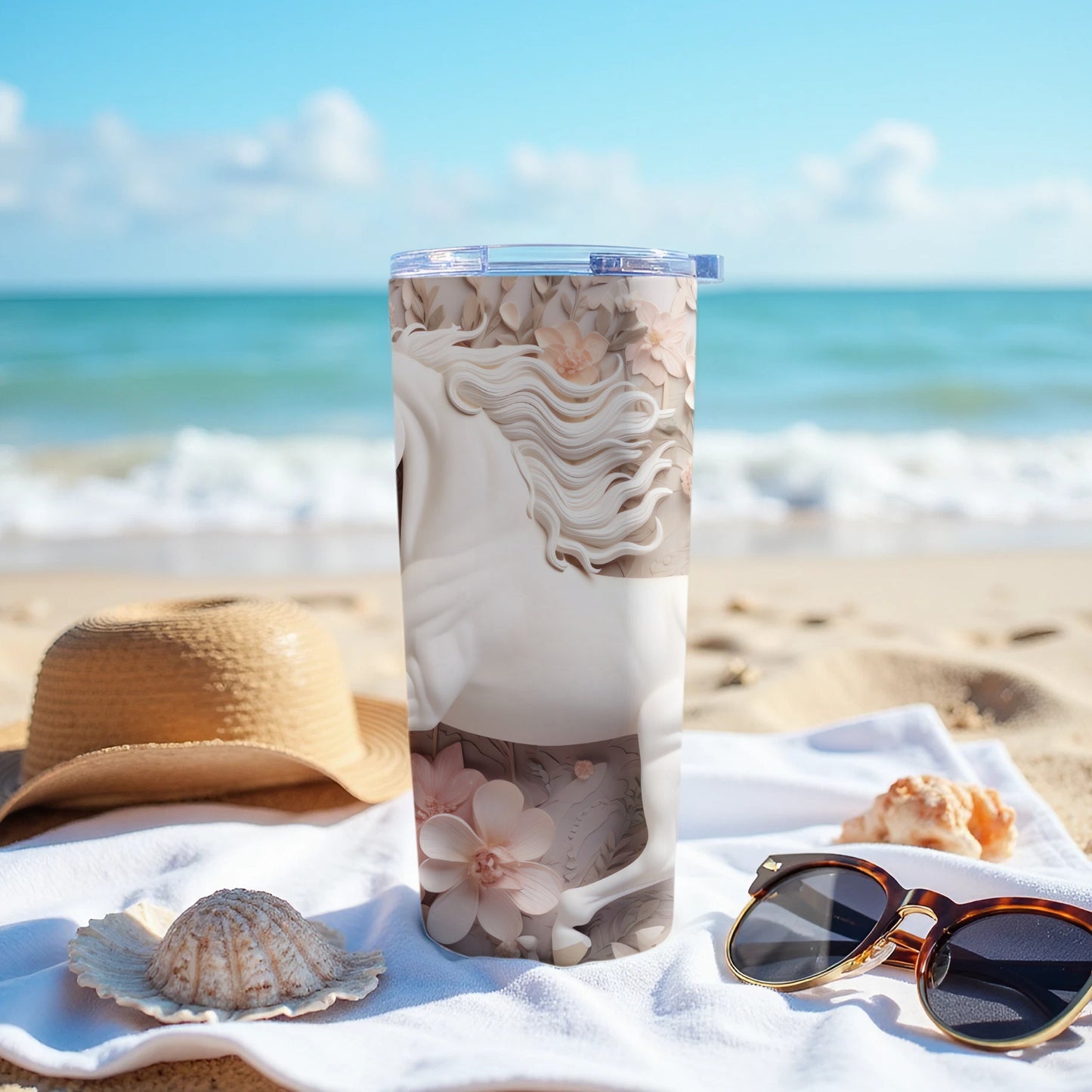 White Horse Floral Beach Ocean Tumbler product type
Tumbler
Horse Tumbler
Floral Tumbler
Beach Tumbler
Ocean Tumbler
White Horse
Pink Floral
Unicorn Design
Insulated Tumbler
Travel Tumbler
Drinkware
Summer Tumbler
Vacation Gift
Aesthetic Cup
Nature Design
Elegant Horse Art
Flowery Pattern
Seashell Background
Beach Accessory
Beverage Container