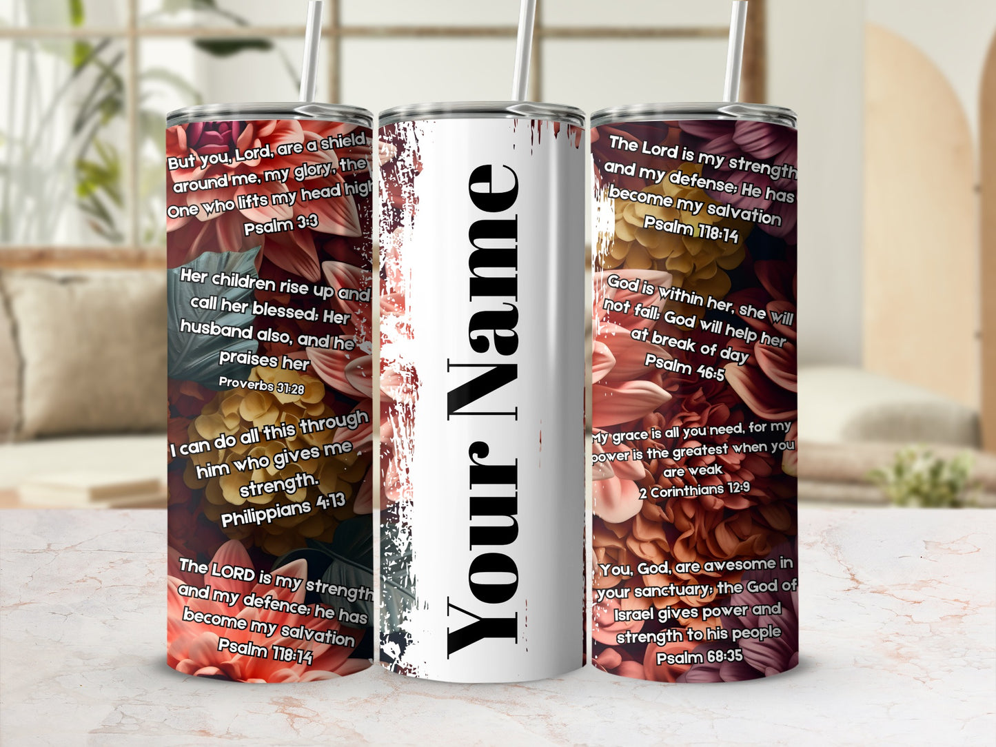 Personalized Inspirational Bible Verses Tumbler Cup