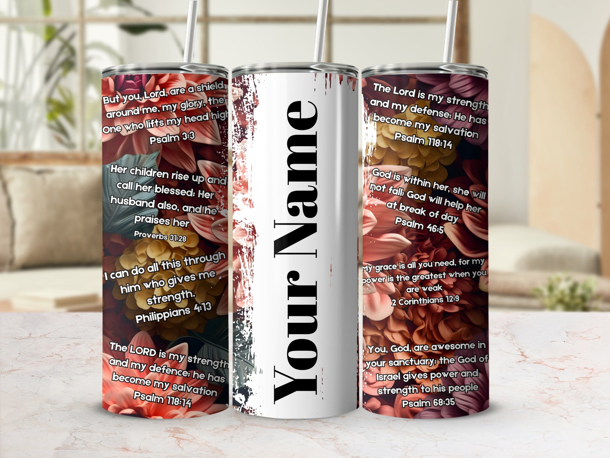 Personalized Inspirational Bible Verses Tumbler Cup