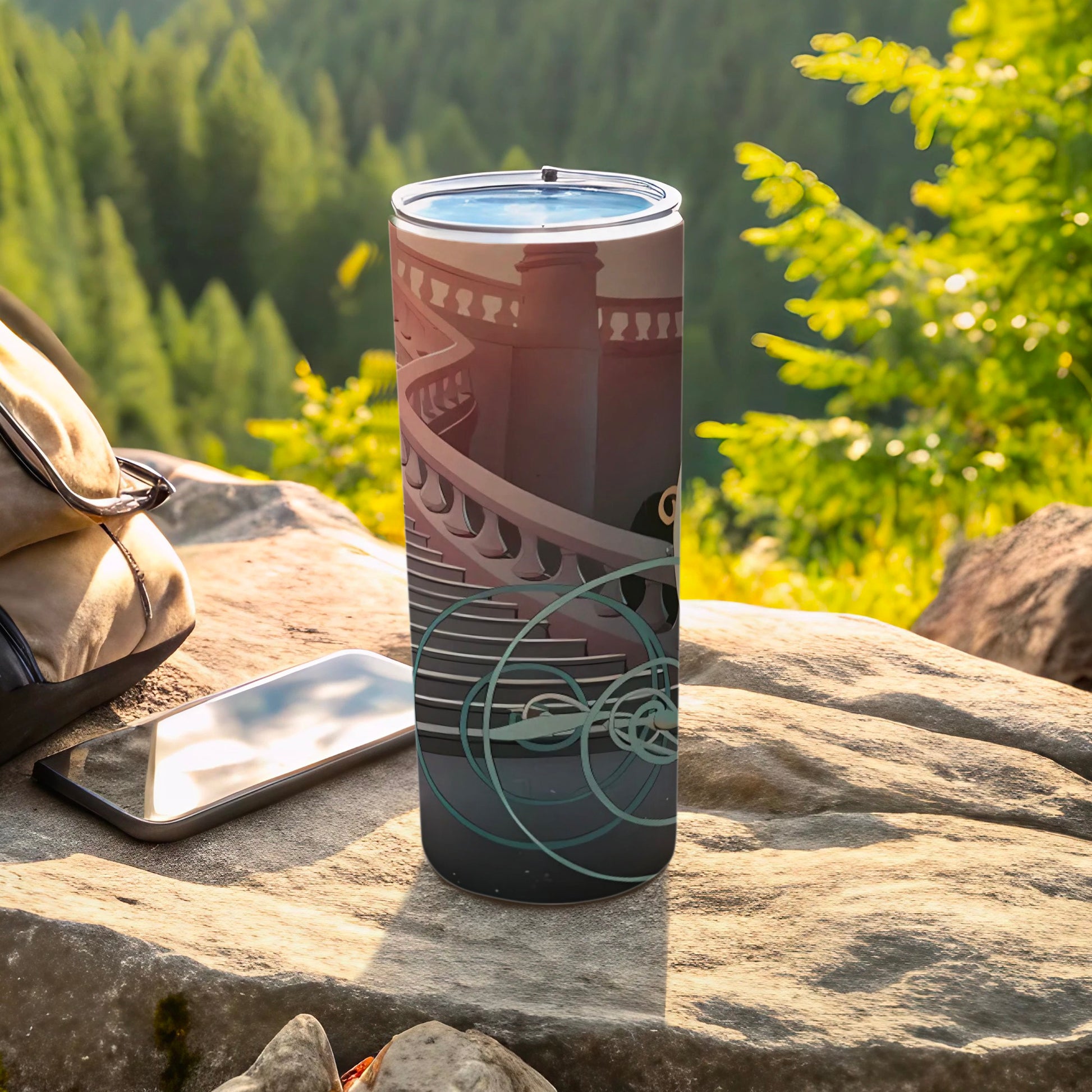 Scenic Staircase Design Travel Tumbler for Outdoor Adventures