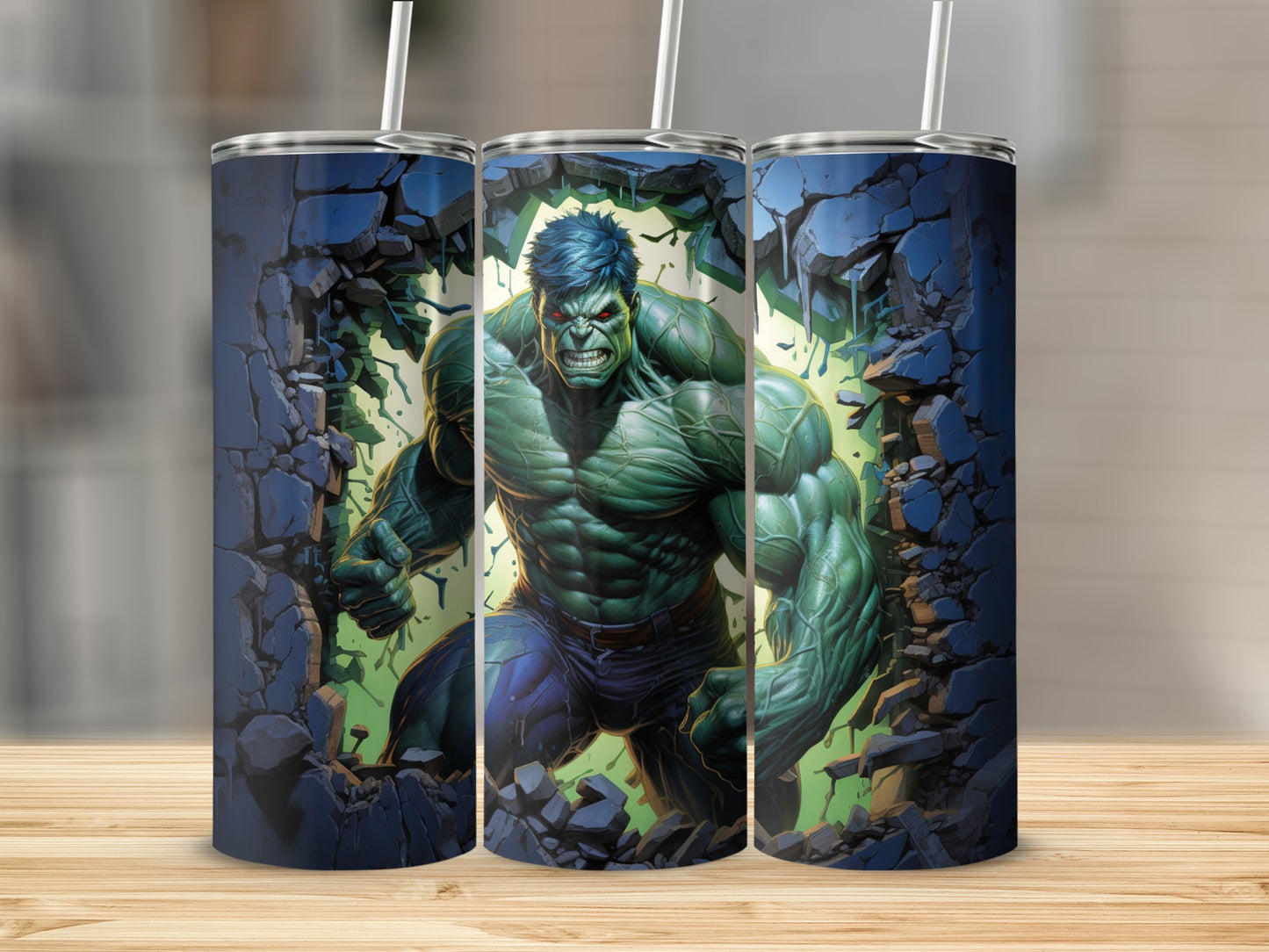 Hulk Breaking Through Design Tumbler