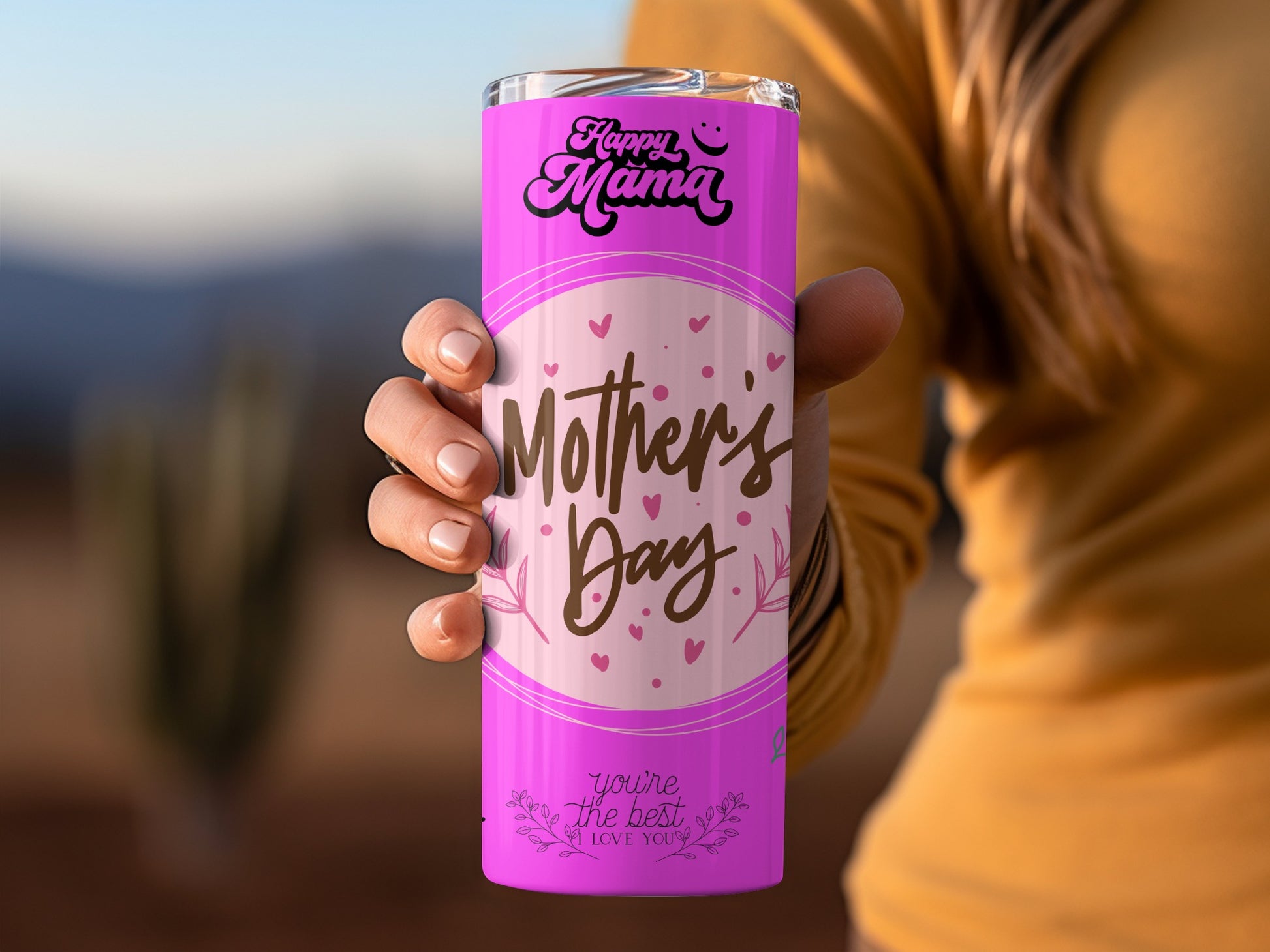 Happy Mama Mother's Day Pink Tumbler for Best Mom