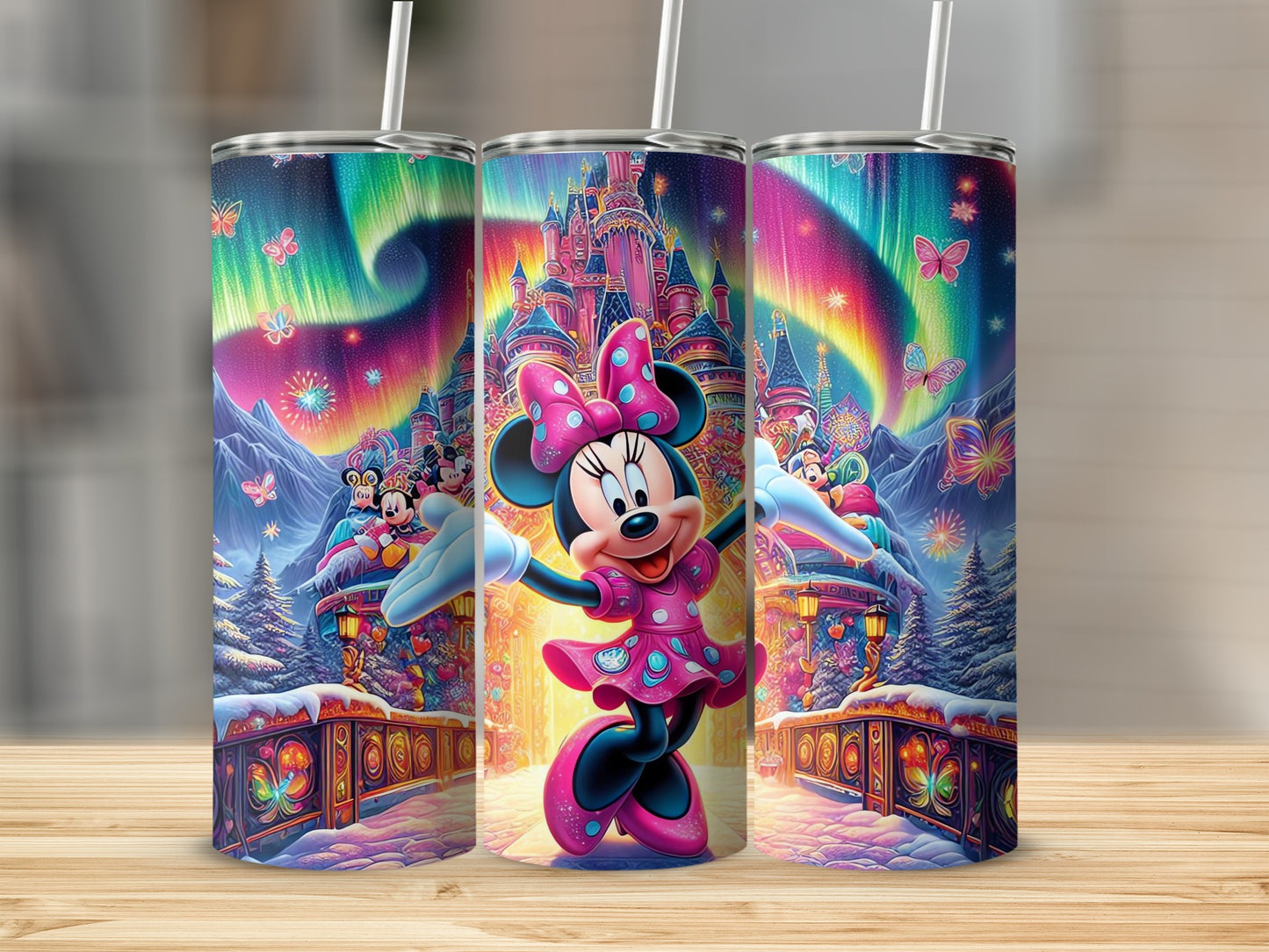 Colorful Minnie Mouse Castle Northern Lights Design