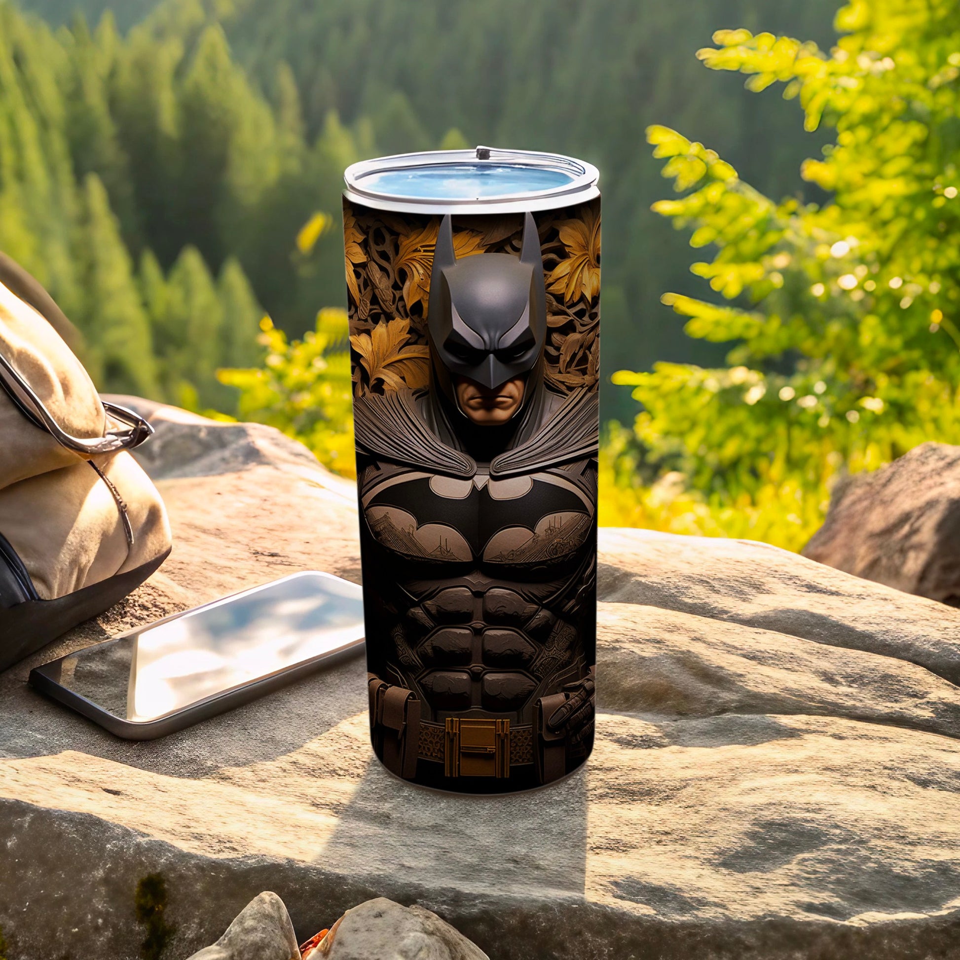 Dark Knight Superhero Travel Flask for Outdoor Adventures