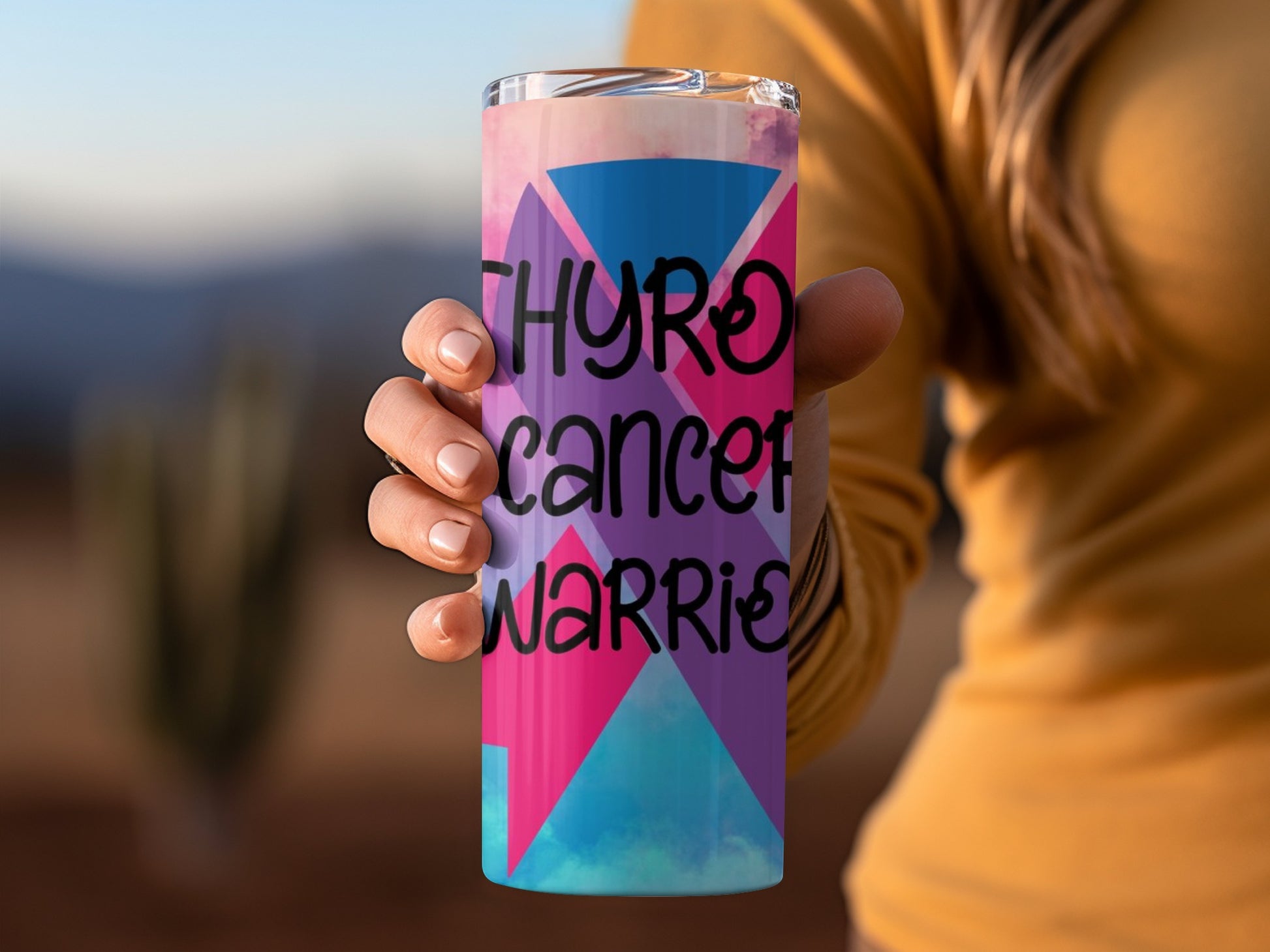 Thyroid Cancer Warrior Motivational Travel Mug