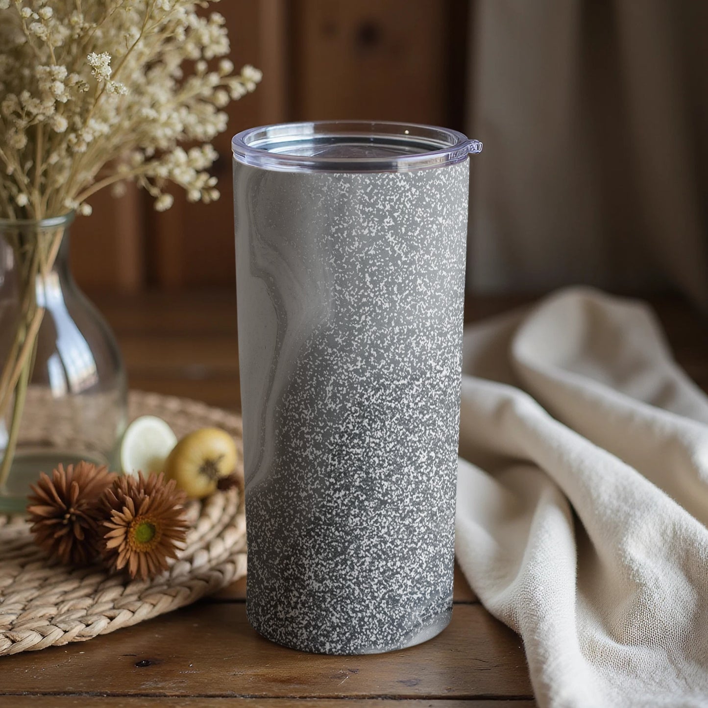 Stylish Gray Speckled Travel Tumbler for Daily Use