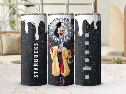 Cruella Starbucks Coffee Custom Tumbler Cup